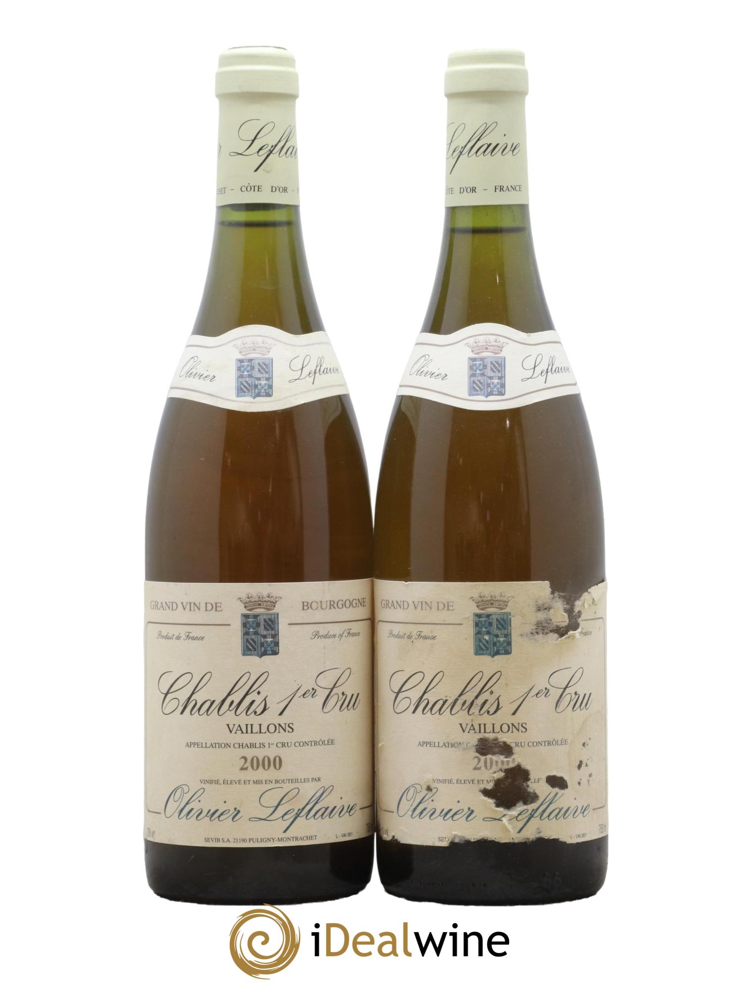 Chablis 1er Cru Vaillons Maison Olivier Leflaive 2000 - Lot de 2 bouteilles - 0