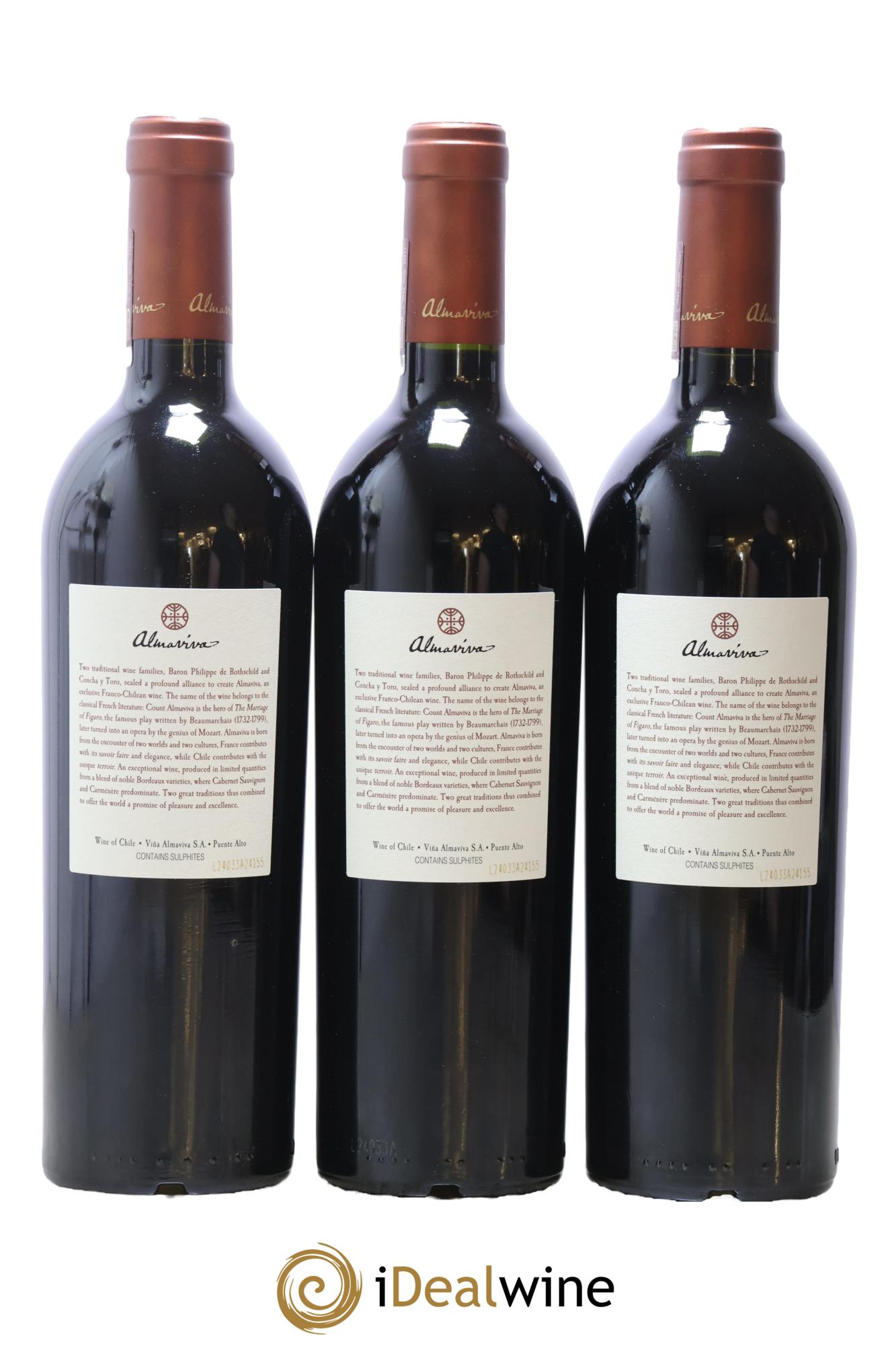 Chili Almaviva Baron P. de Rothschild Concha y Toro 2022 - Lot of 6 bottles - 2