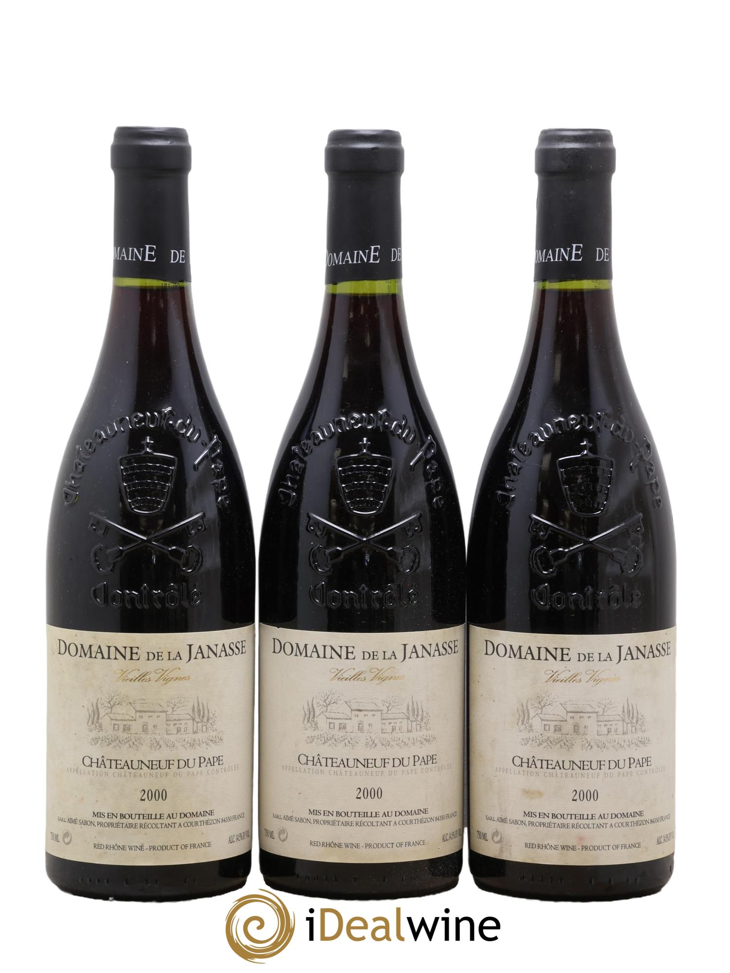 Châteauneuf-du-Pape Cuvée Vieilles Vignes La Janasse (Domaine de) 2000 - Lot de 3 bouteilles - 0