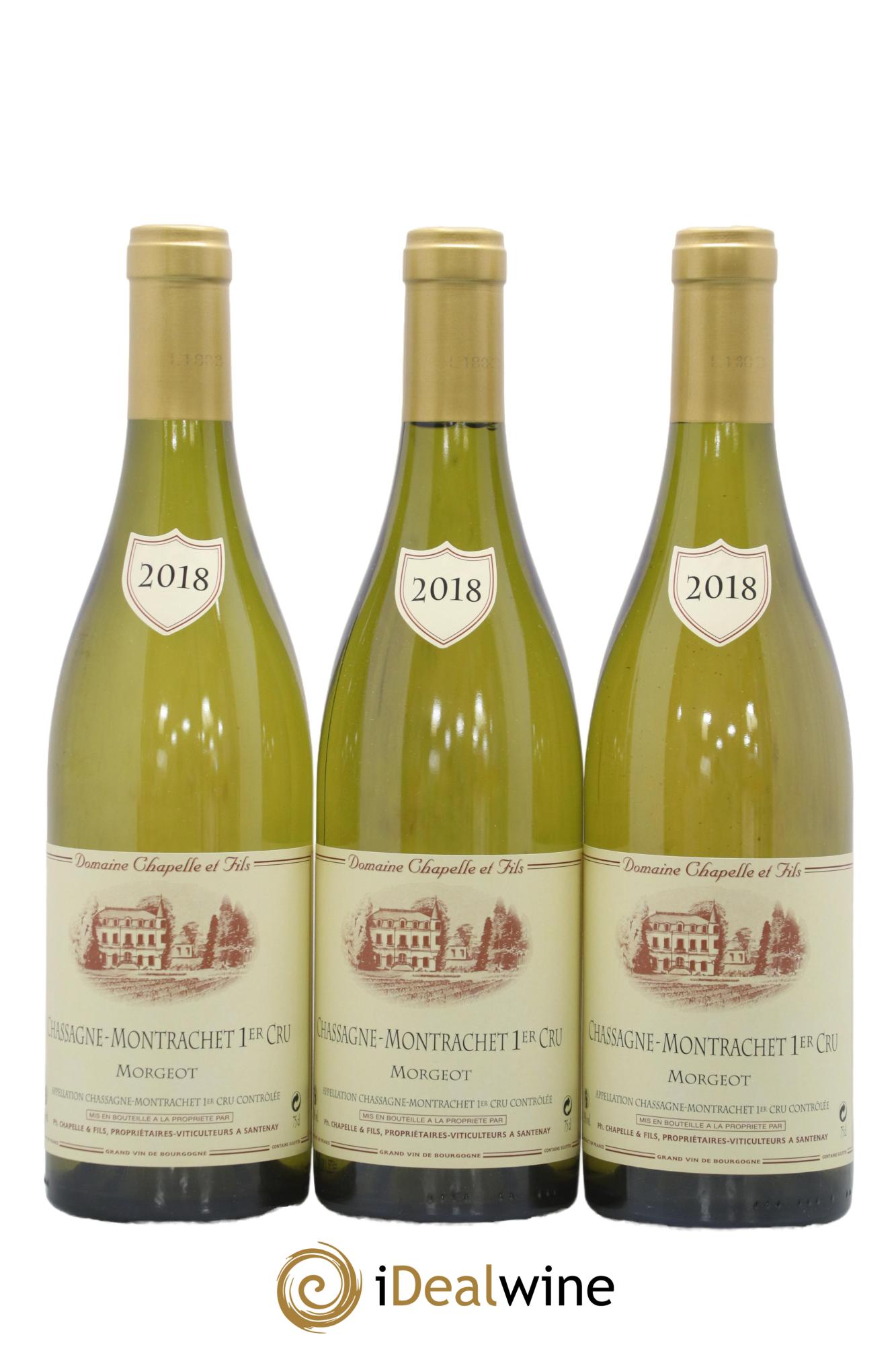Chassagne-Montrachet 1er Cru Morgeot Chapelle 2018 - Lot de 3 bouteilles - 0