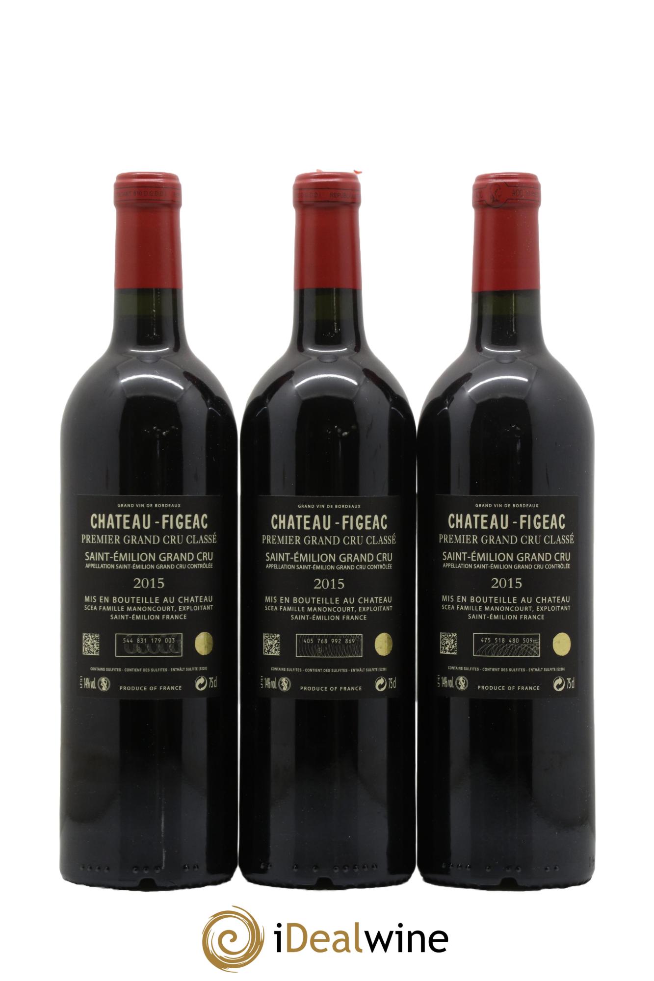 Château Figeac 1er Grand Cru Classé A  2015 - Lot of 6 bottles - 3