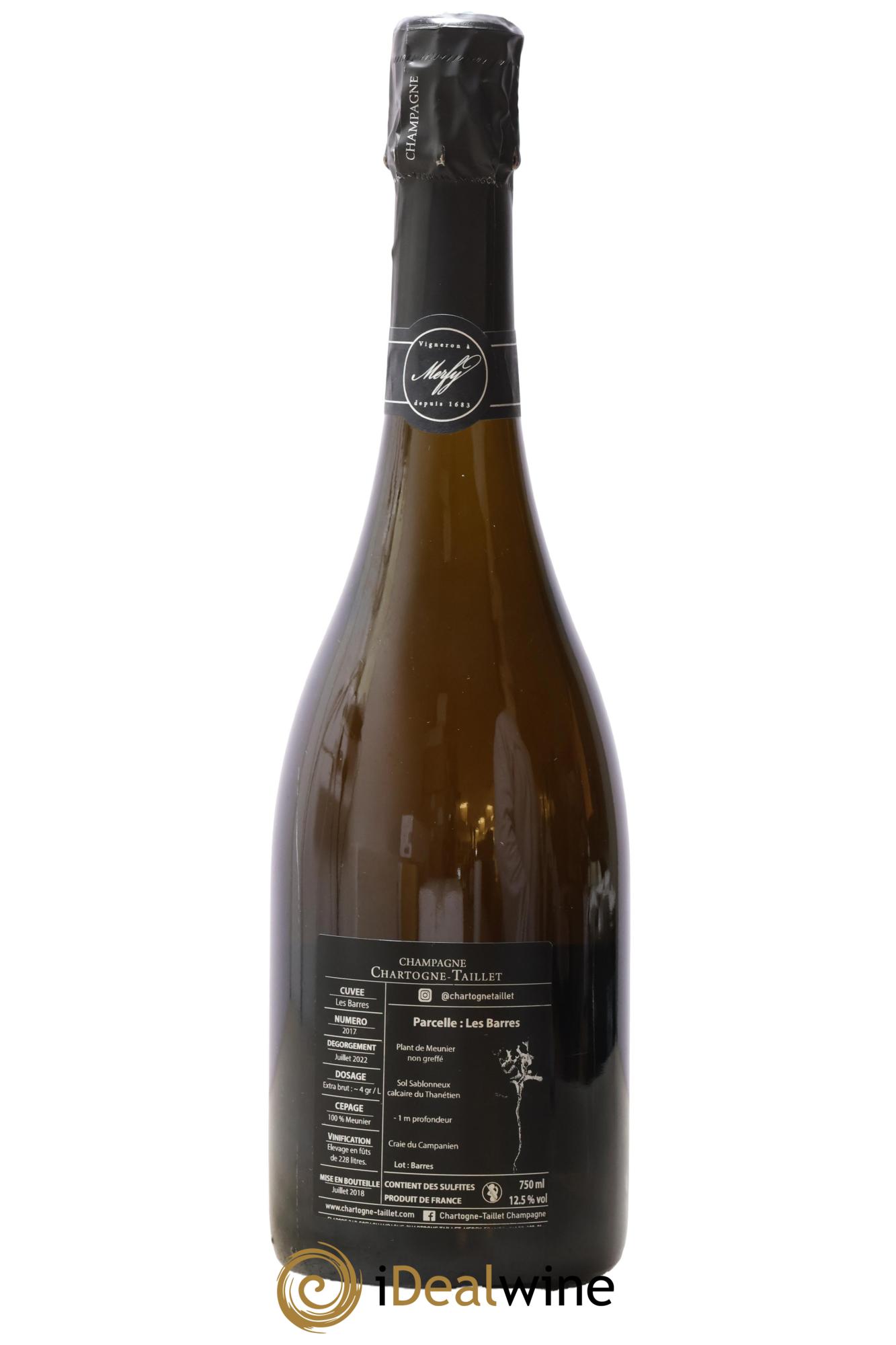 Les Barres Chartogne-Taillet 2017 - Lot de 1 bouteille - 1