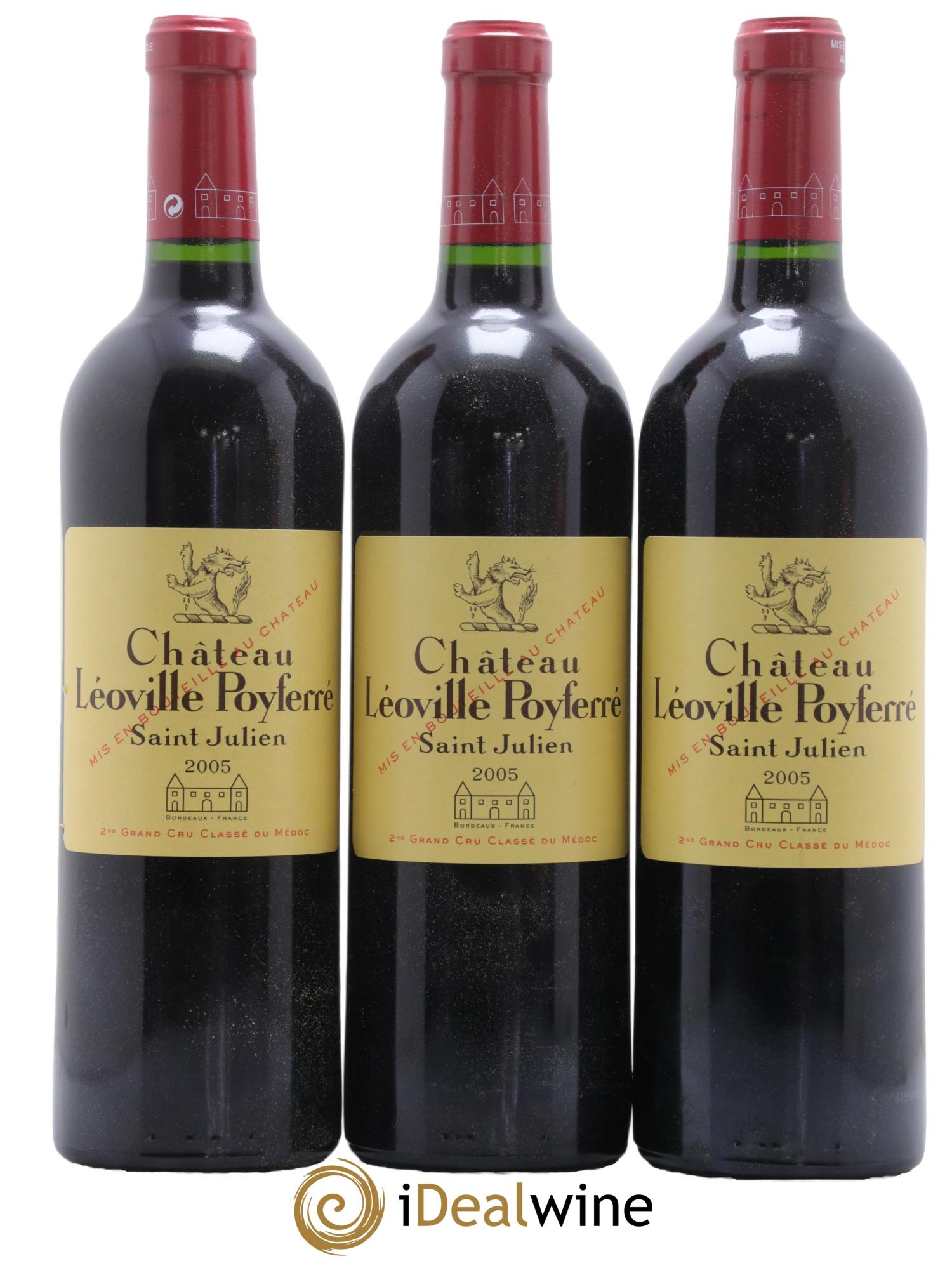 Château Léoville Poyferré 2ème Grand Cru Classé 2005 - Lot de 3 bouteilles - 0