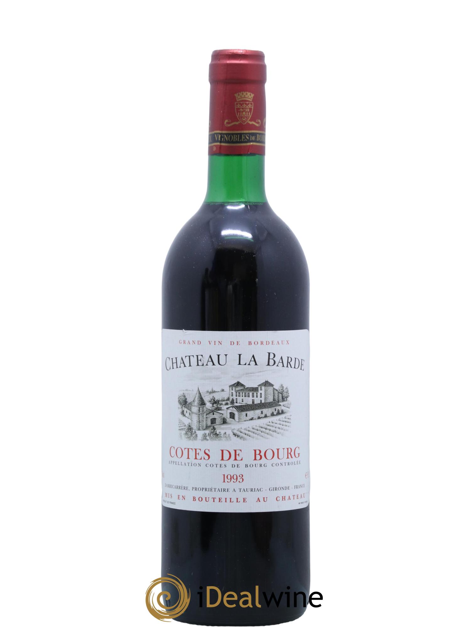 Côtes de Bourg Château la Barde 1993 - Lot de 1 bouteille - 0