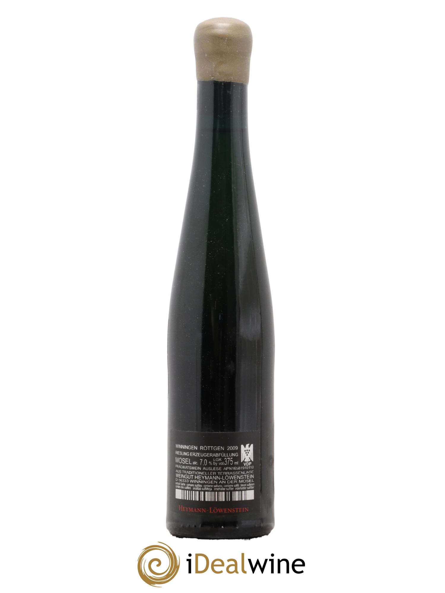 Allemagne Mosel-Saar Riesling Rottgen Auslese Weingut Heymann-Lowenstein 2009 - Lot de 1 demi bouteille - 1