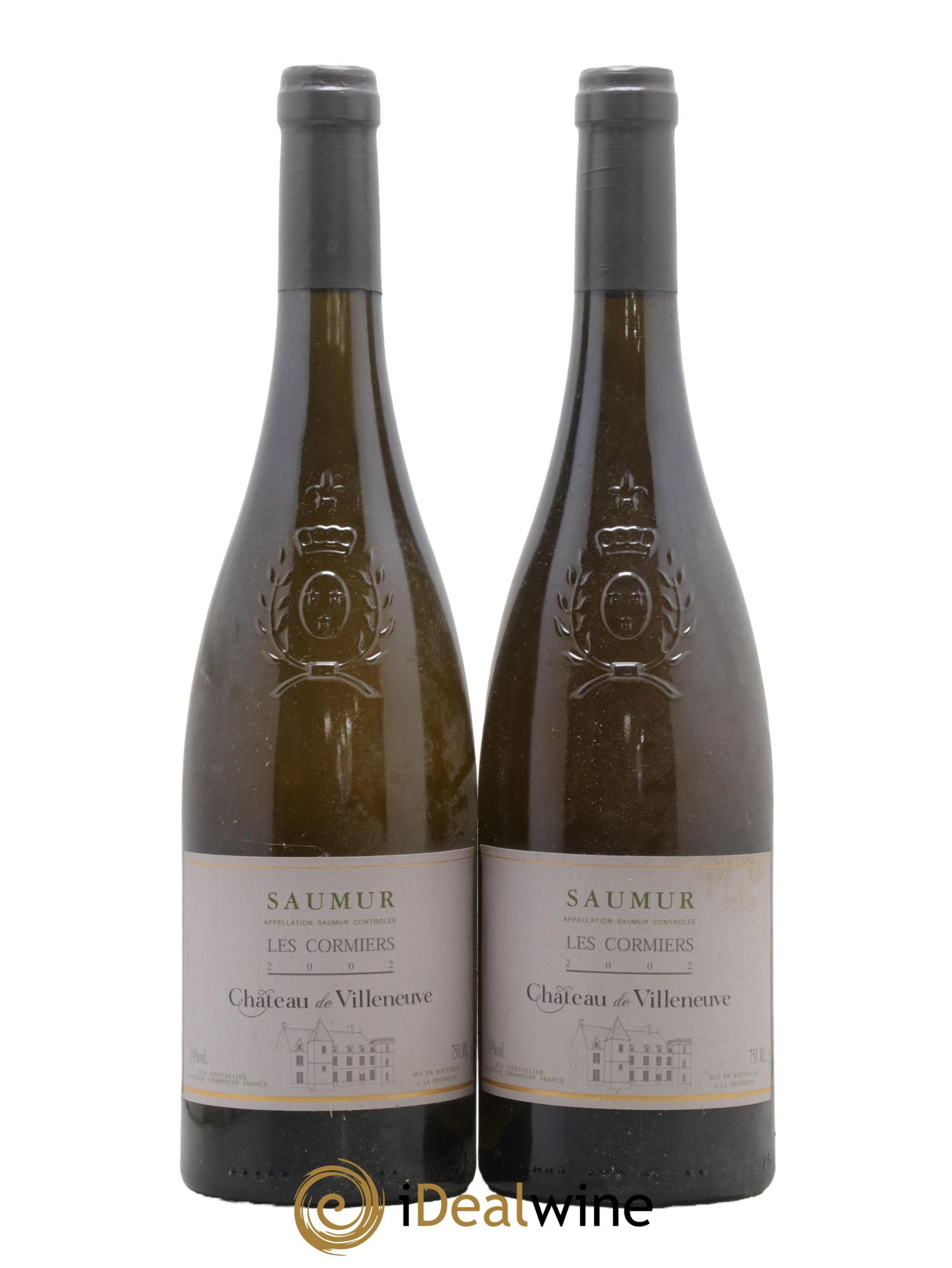 Saumur Les Cormiers Château de Villeneuve 2002 - Lot of 2 bottles - 0