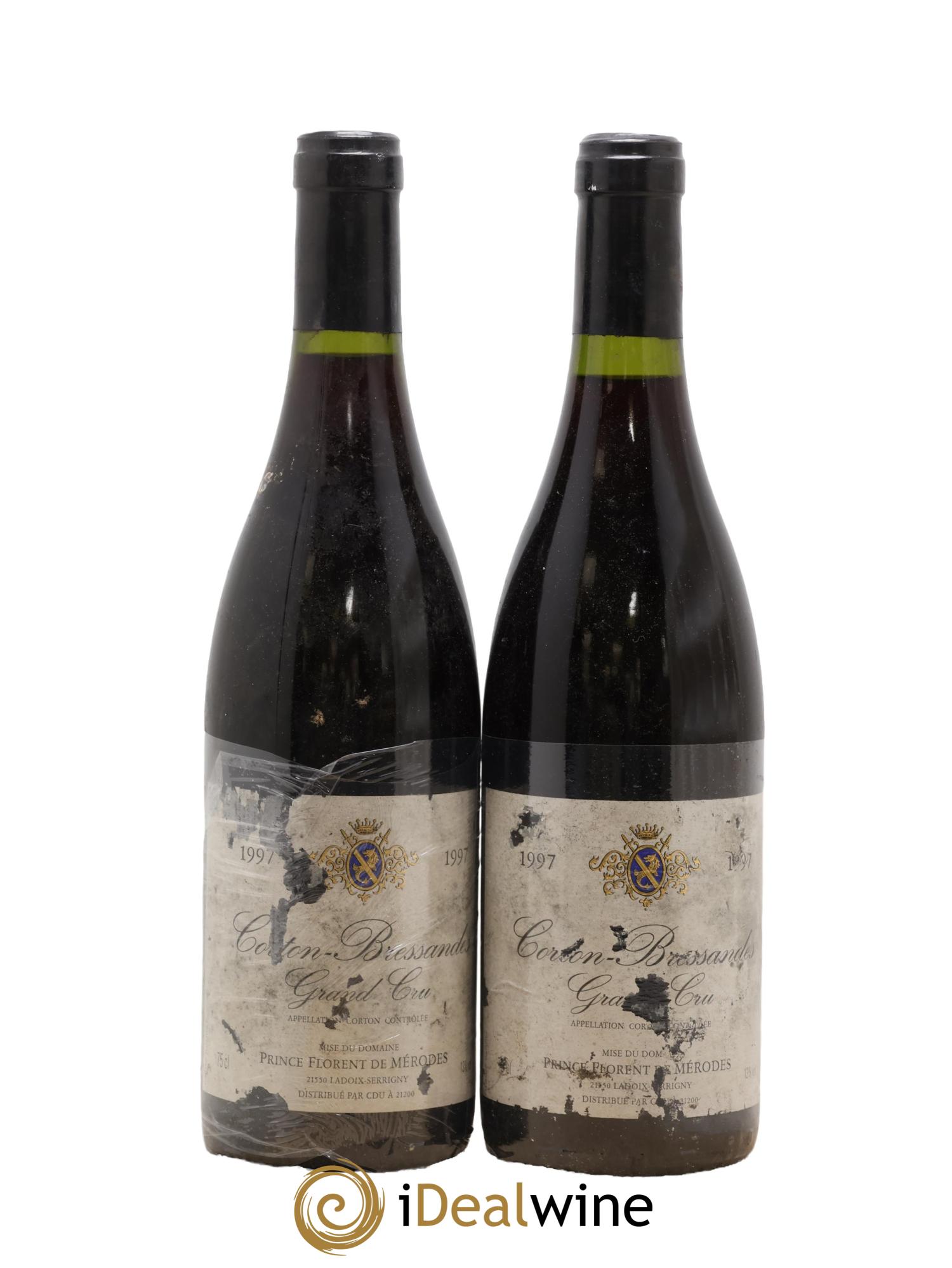 Corton Grand Cru Bressande Prince Florent De Merodes 1997 - Lot de 2 bouteilles - 0