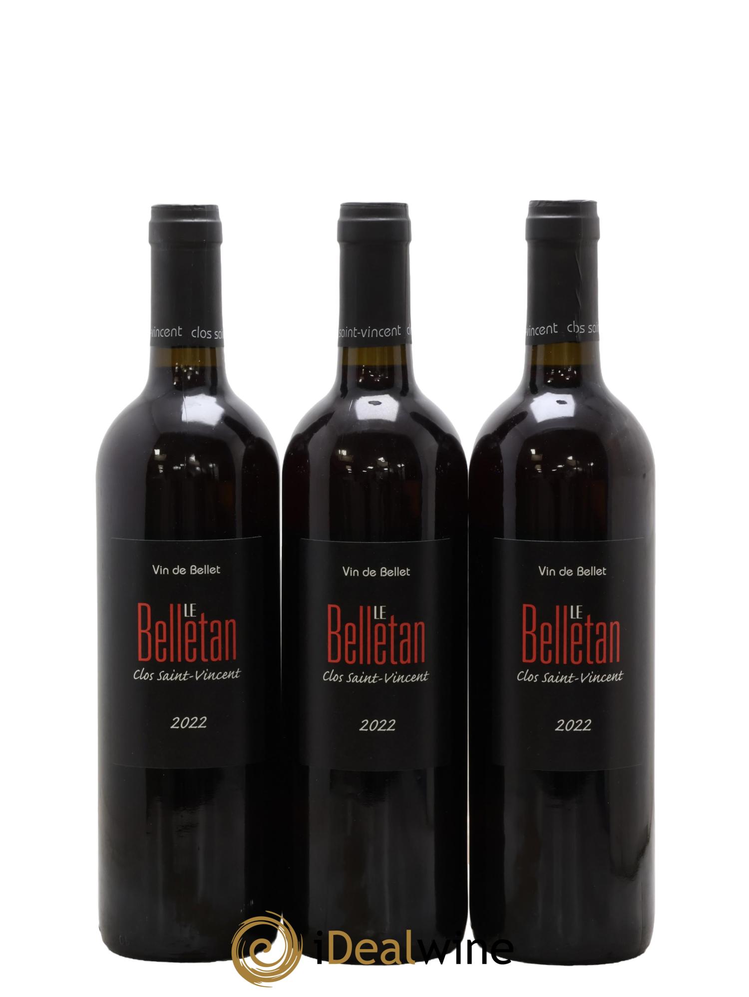 Bellet Le Belletan Le Clos Saint-Vincent 2022 - Lot of 3 bottles - 0