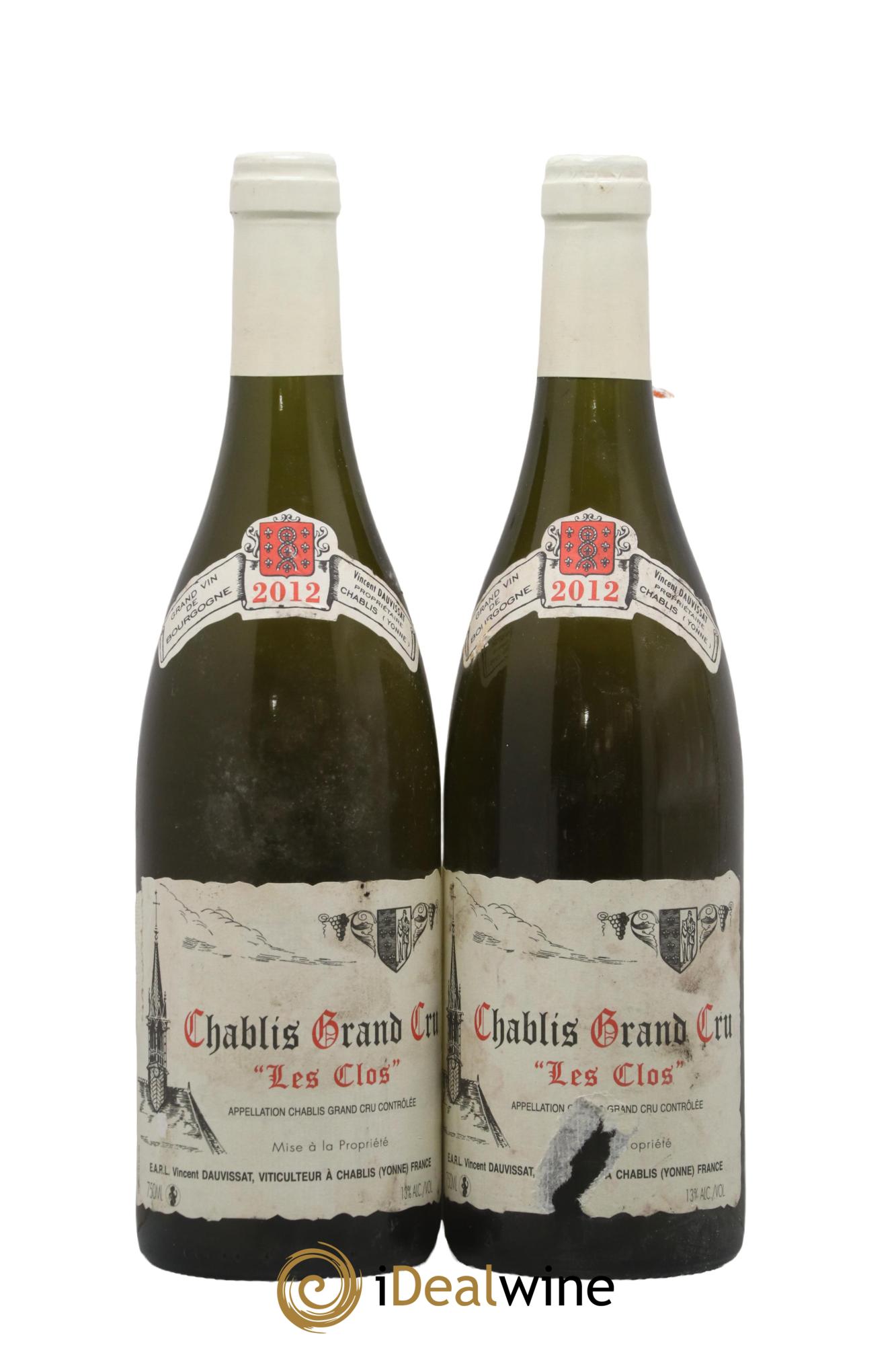 Chablis Grand Cru Les Clos Vincent Dauvissat (Domaine) 2012 - Lotto di 2 bottiglie - 0