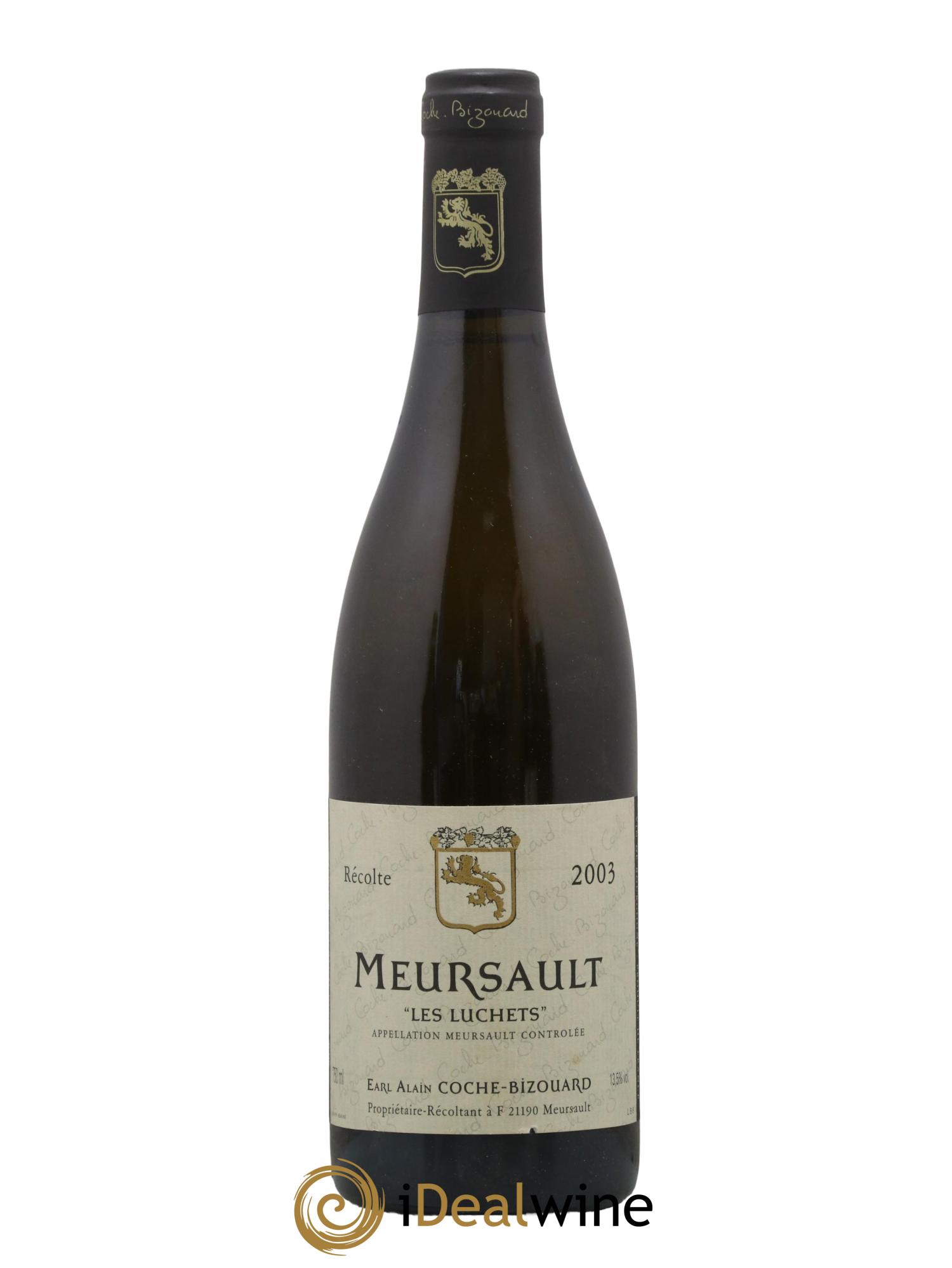 Meursault Les Luchets Domaine Alain Coche Bizouard 2003 - Lot de 1 bouteille - 0