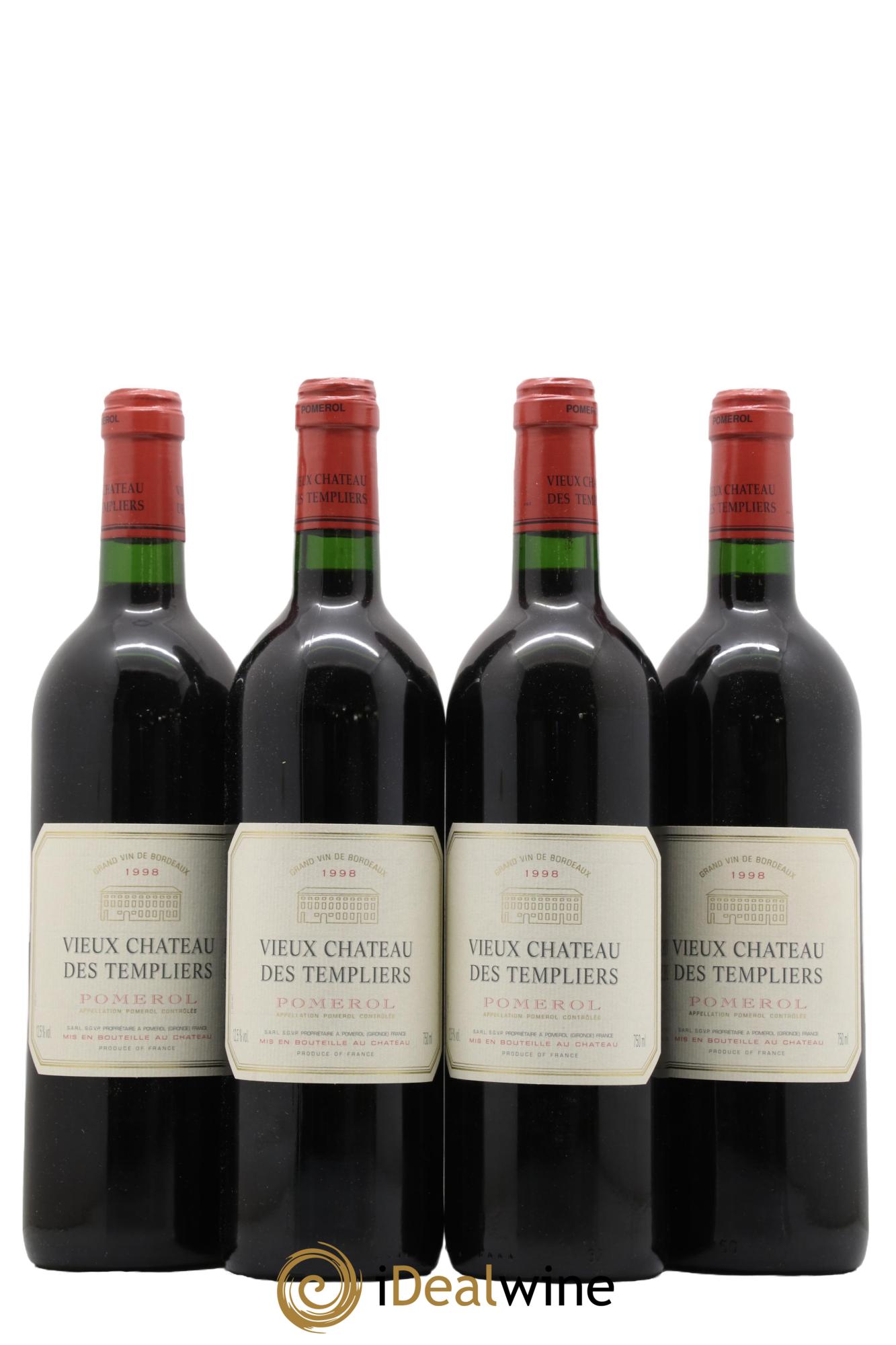 Pomerol Vieux Chateau des Templiers 1998 - Lot de 4 bouteilles - 0