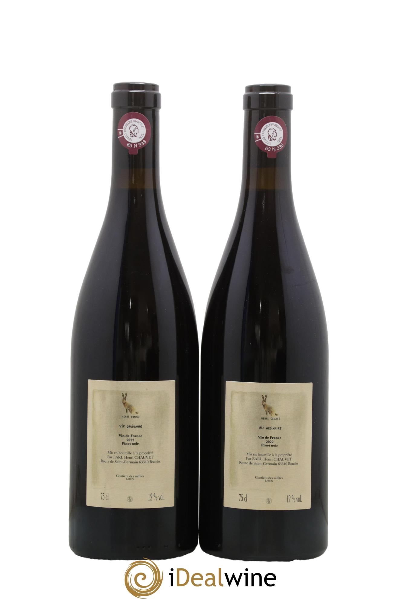 Vin de France Vie ordinaire Henri Chauvet 2022 - Lotto di 2 bottiglie - 1