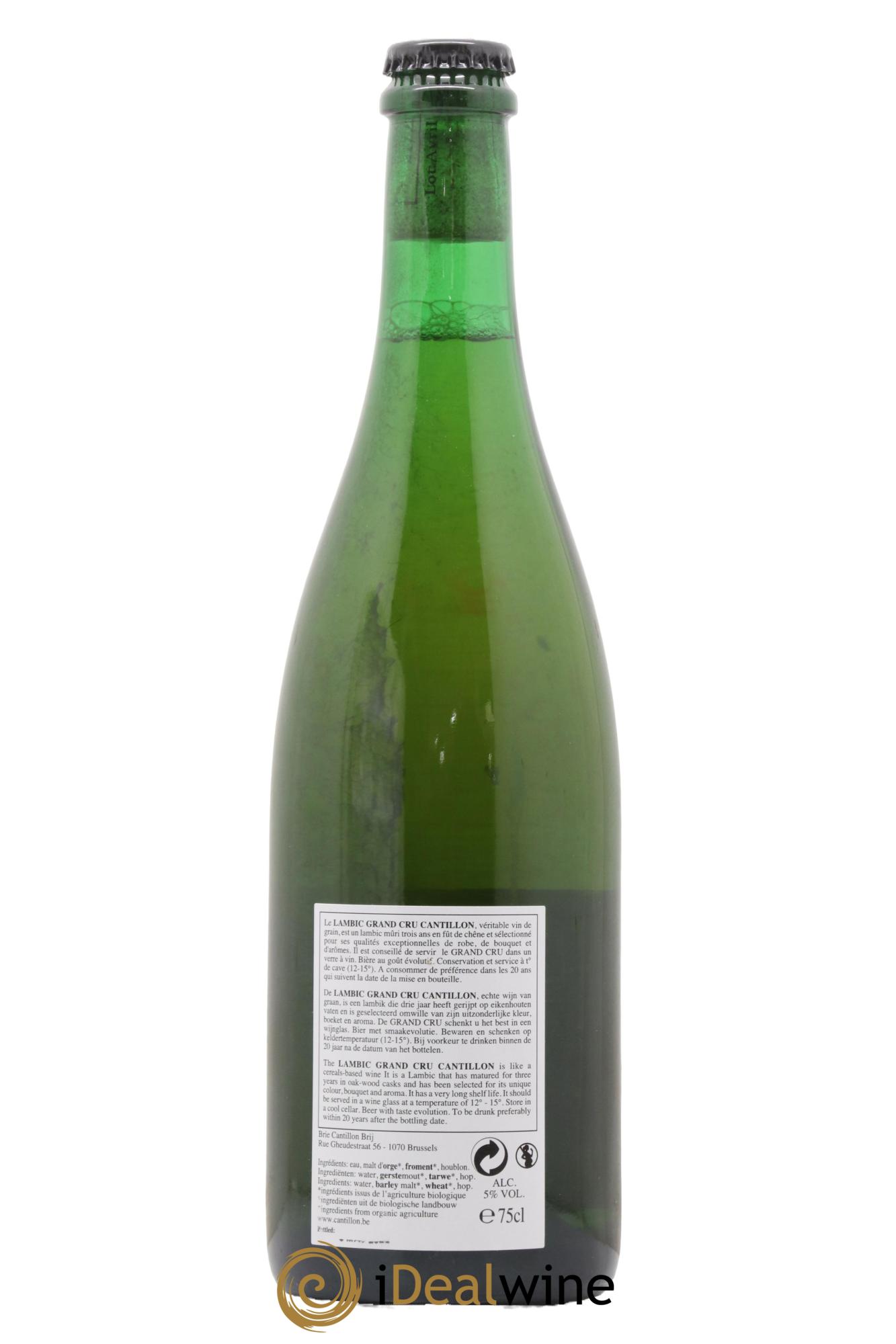 Bière Grand Cru Bruocsella Lambic Bio S18-19 Gueuze Cantillon embouteillé en 2021 - Lot de 1 bouteille - 1