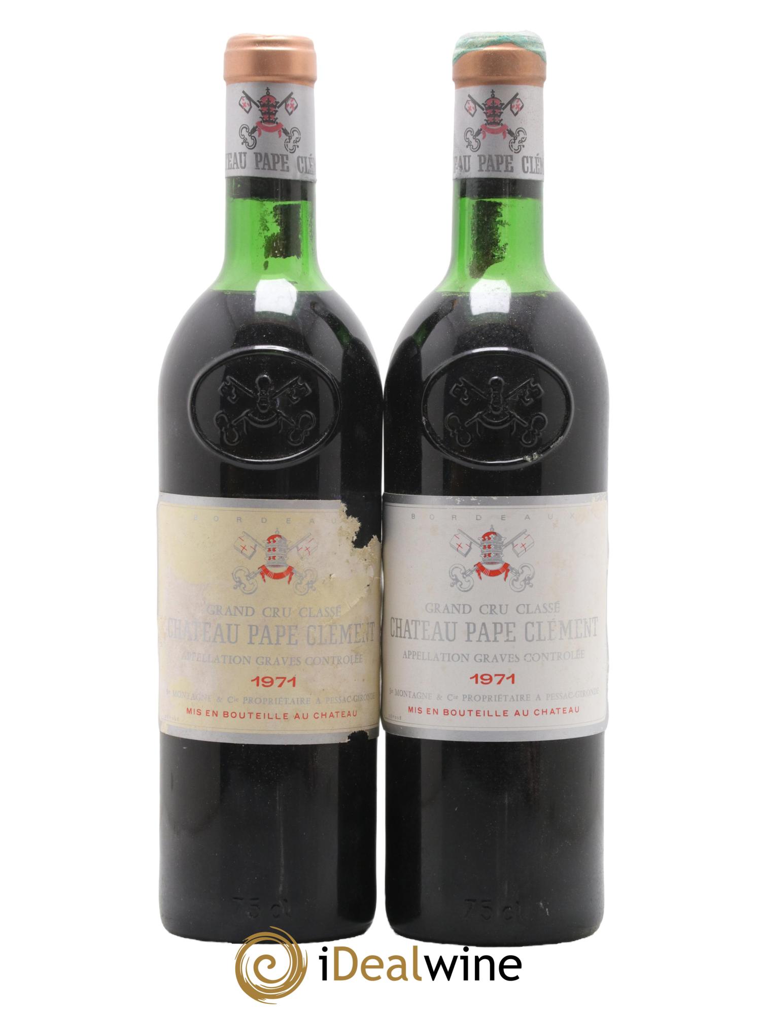 Château Pape Clément Cru Classé de Graves 1971 - Lot of 2 bottles - 0