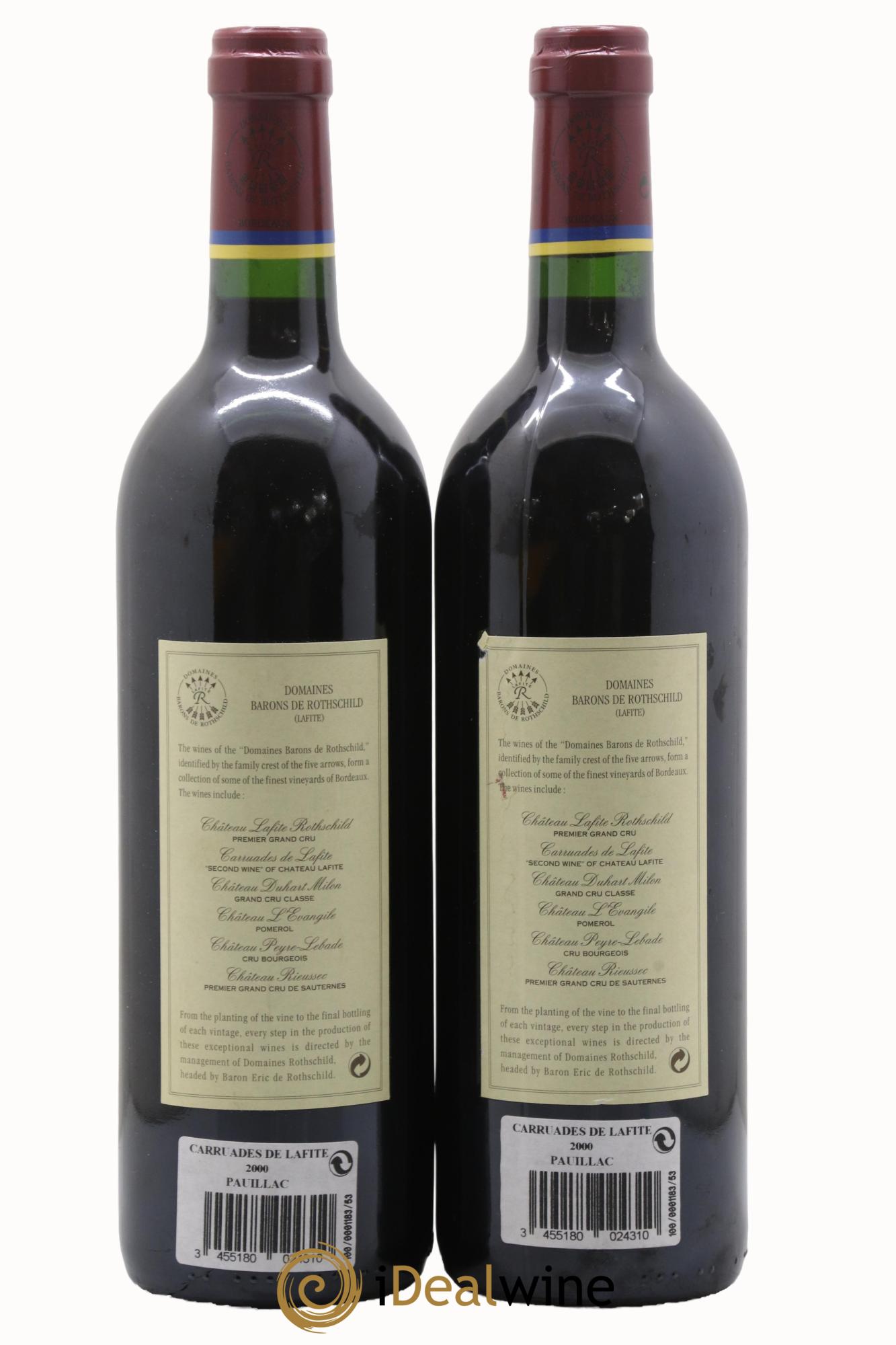 Carruades de Lafite Rothschild Second Vin 2000 - Lot de 2 bouteilles - 1