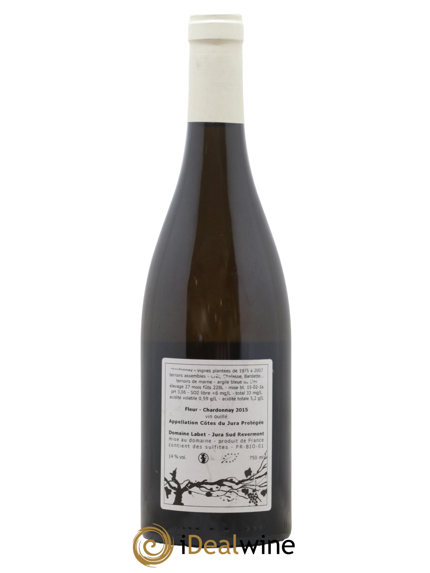 Côtes du Jura Chardonnay Fleur Romain - Julien - Charline Labet 2015 - Lot de 1 bouteille - 1