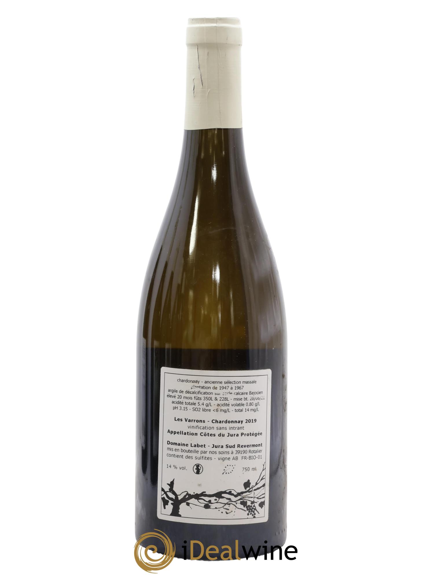 Côtes du Jura Chardonnay Les Varrons Romain - Julien  - Charline Labet 2019 - Lot de 1 bouteille - 1