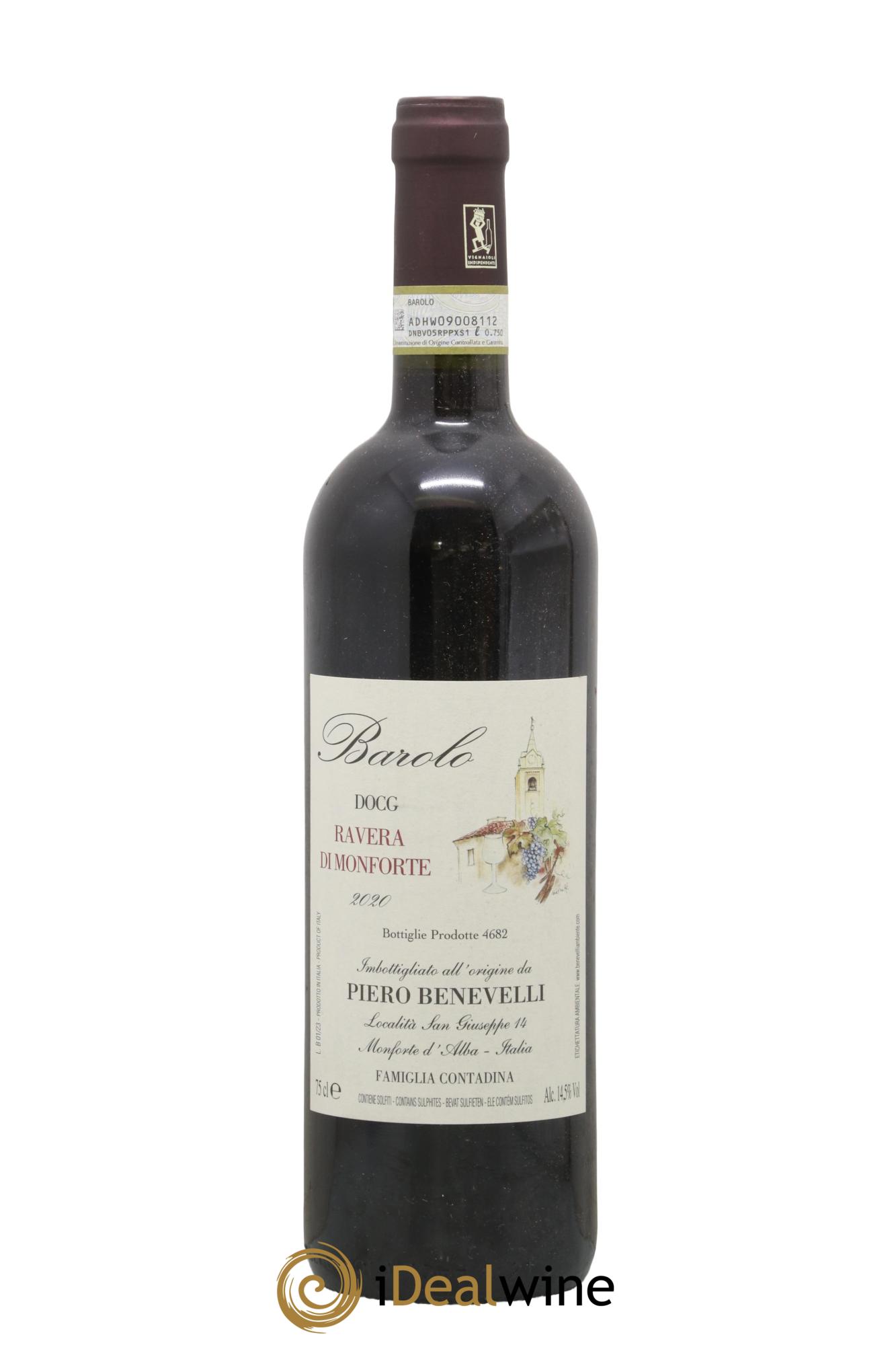 Barolo Piero Benevelli Ravera Di Monforte 2020 - Lot de 1 bouteille - 0