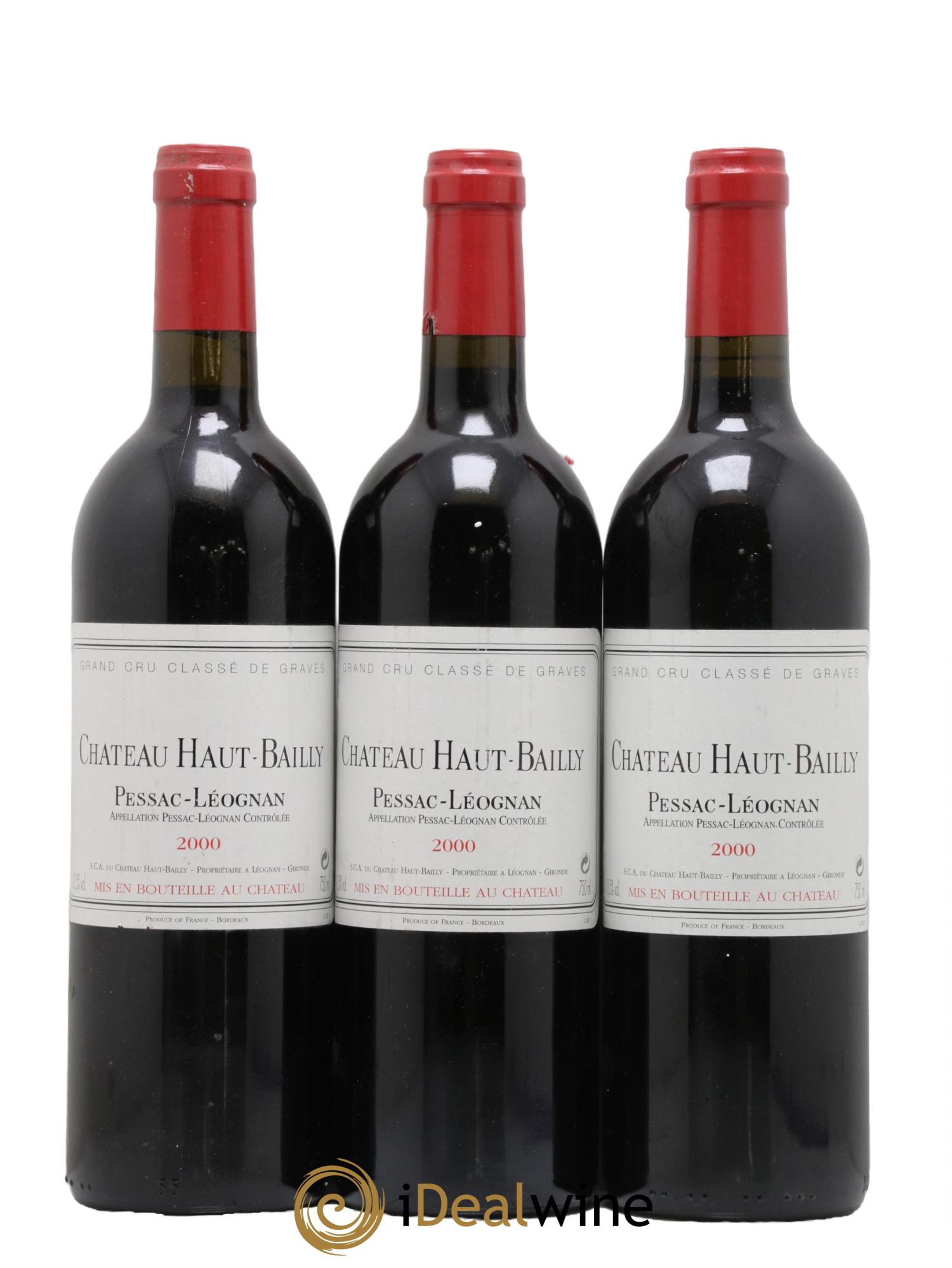 Château Haut-Bailly Cru Classé de Graves 2000 - Posten von 3 Flaschen - 0