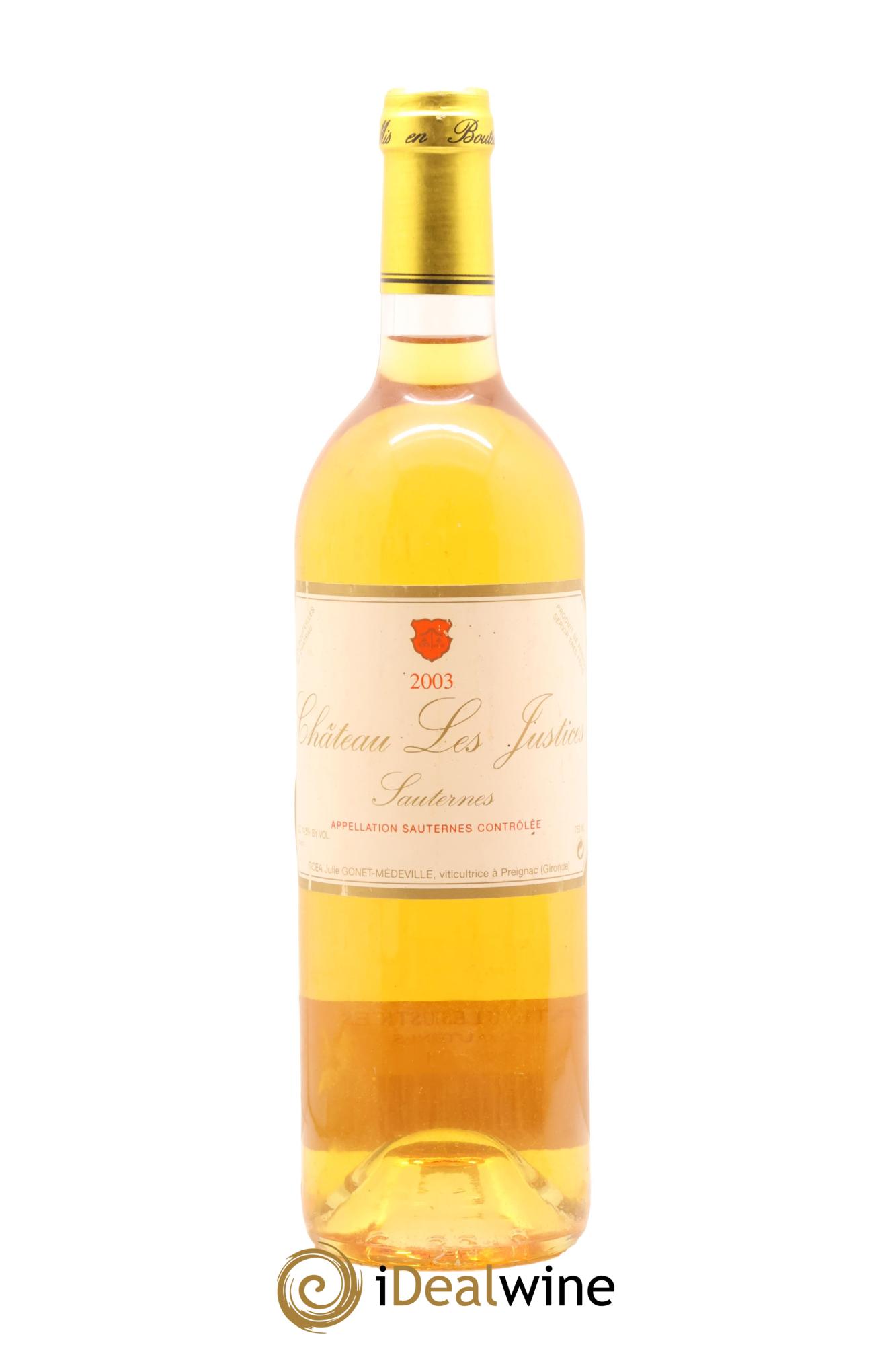 Château les Justices Cru Bourgeois 2003 - Lot de 1 bouteille - 0