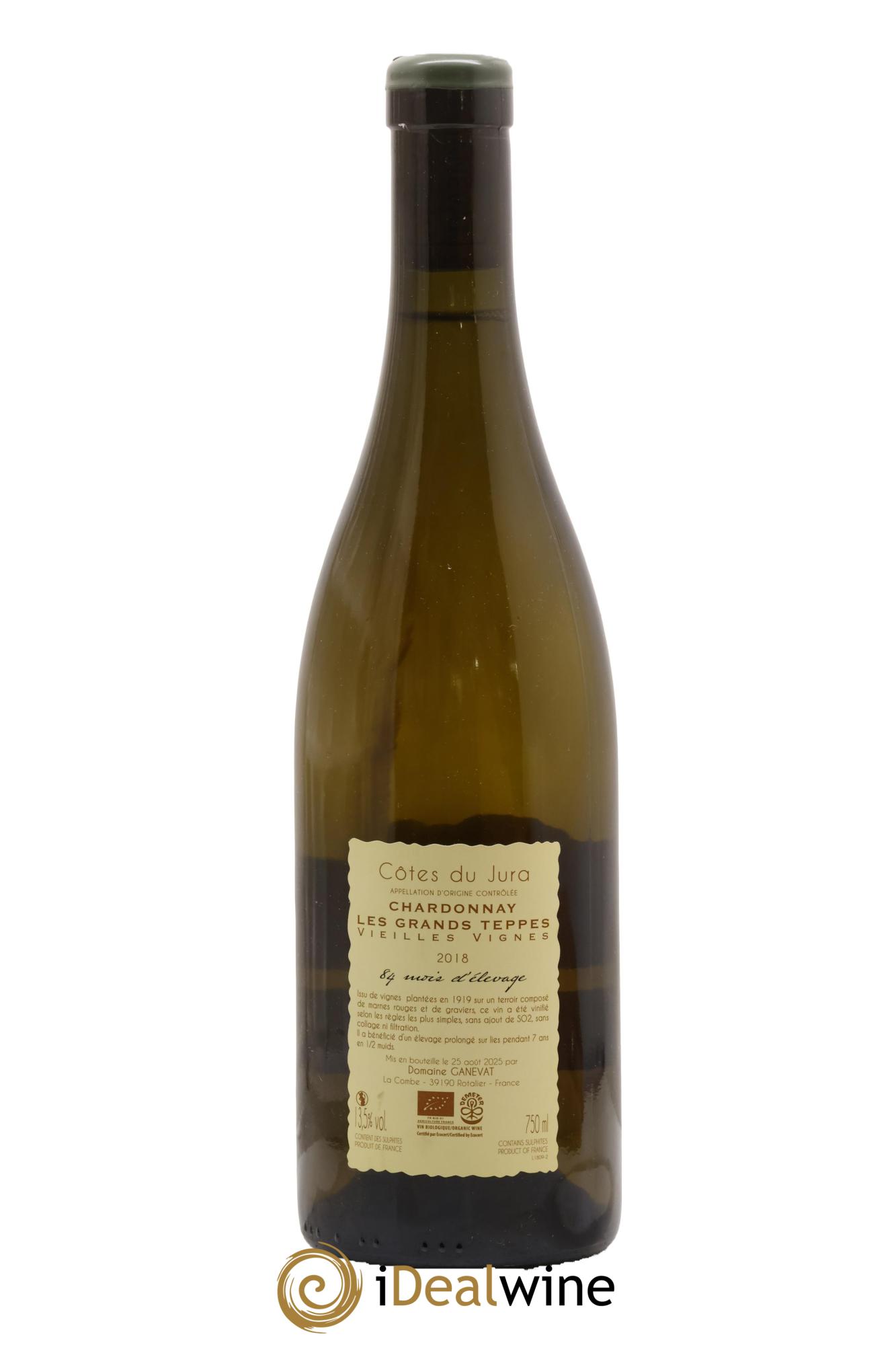 Côtes du Jura Chardonnay Les Grands Teppes Vieilles Vignes 84 Mois D'Elevage Jean-François Ganevat (Domaine) 2018 - Lot de 1 bouteille - 1