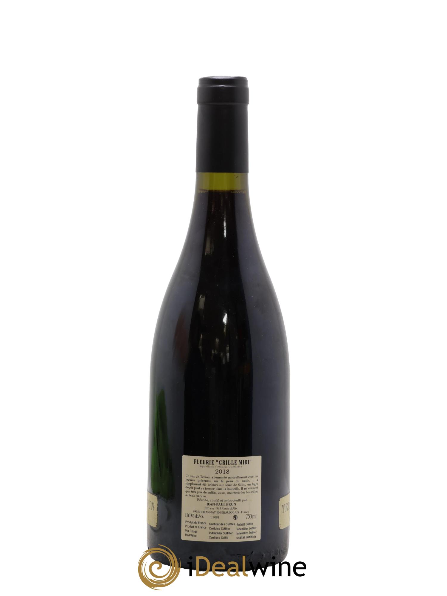 Fleurie Grille-Midi Terres dorées - J-P. Brun (Domaine des) 2018 - Lot de 1 bouteille - 1