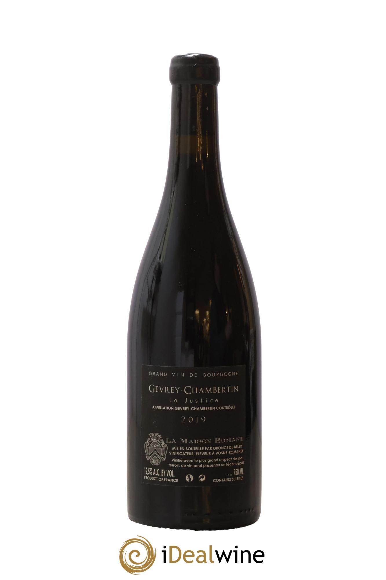 Gevrey-Chambertin La Justice La Maison Romane 2019 - Lot de 1 bouteille - 1
