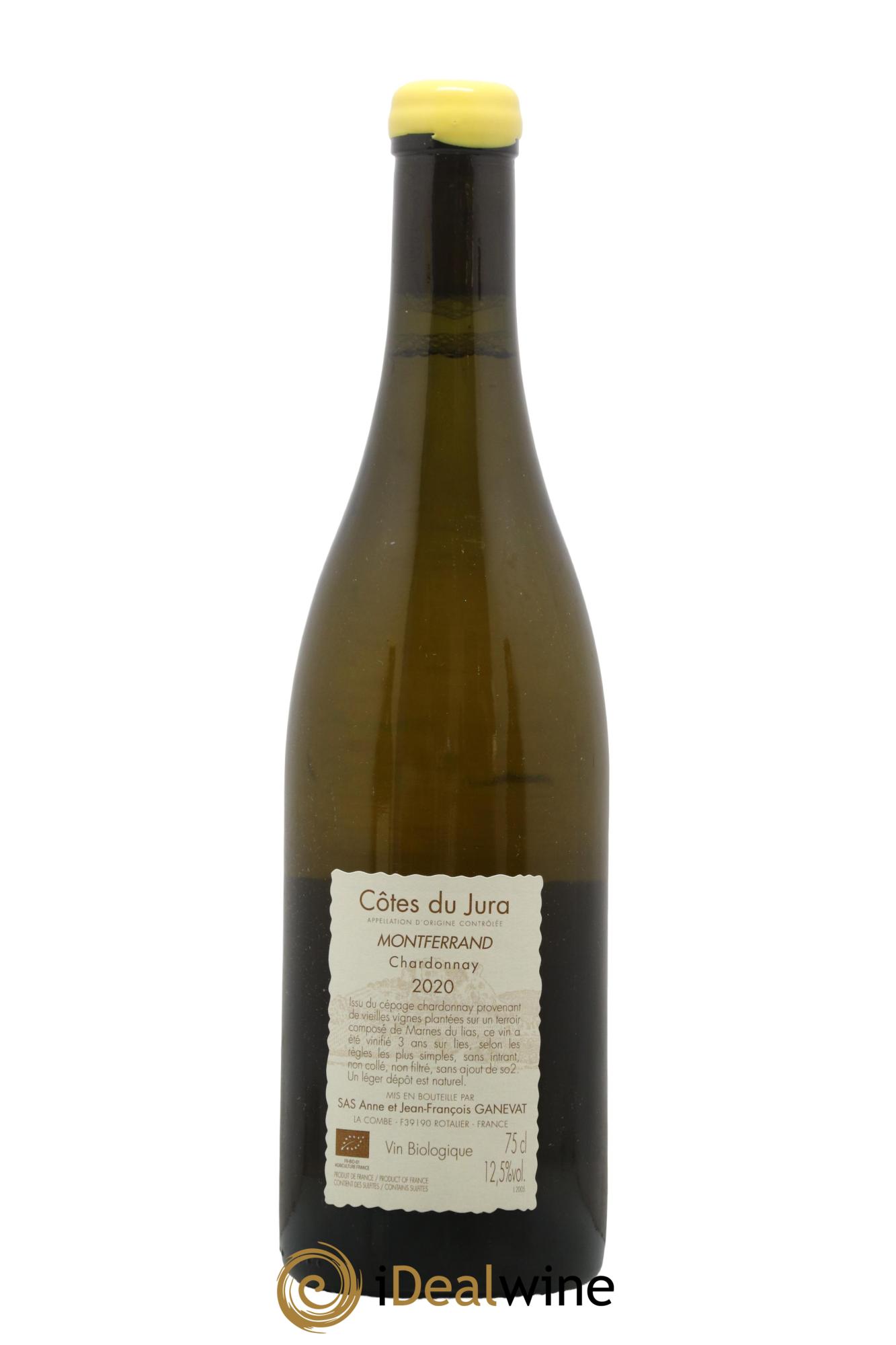 Vin de France Montferrand chardonnay Anne et Jean François Ganevat 2020 - Lot de 1 bouteille - 1