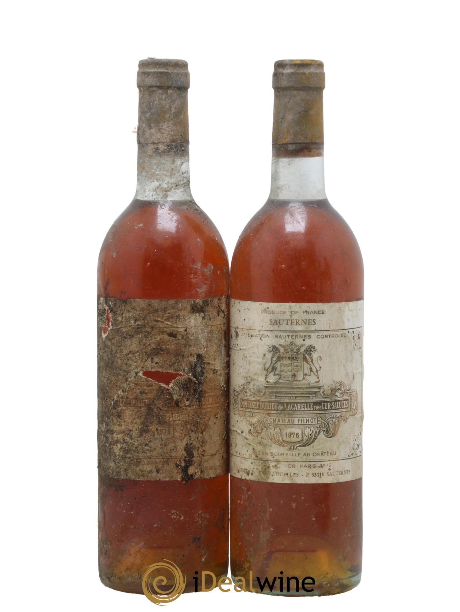 Château Filhot 2ème Grand Cru Classé 1976 - Lotto di 2 bottiglie - 0