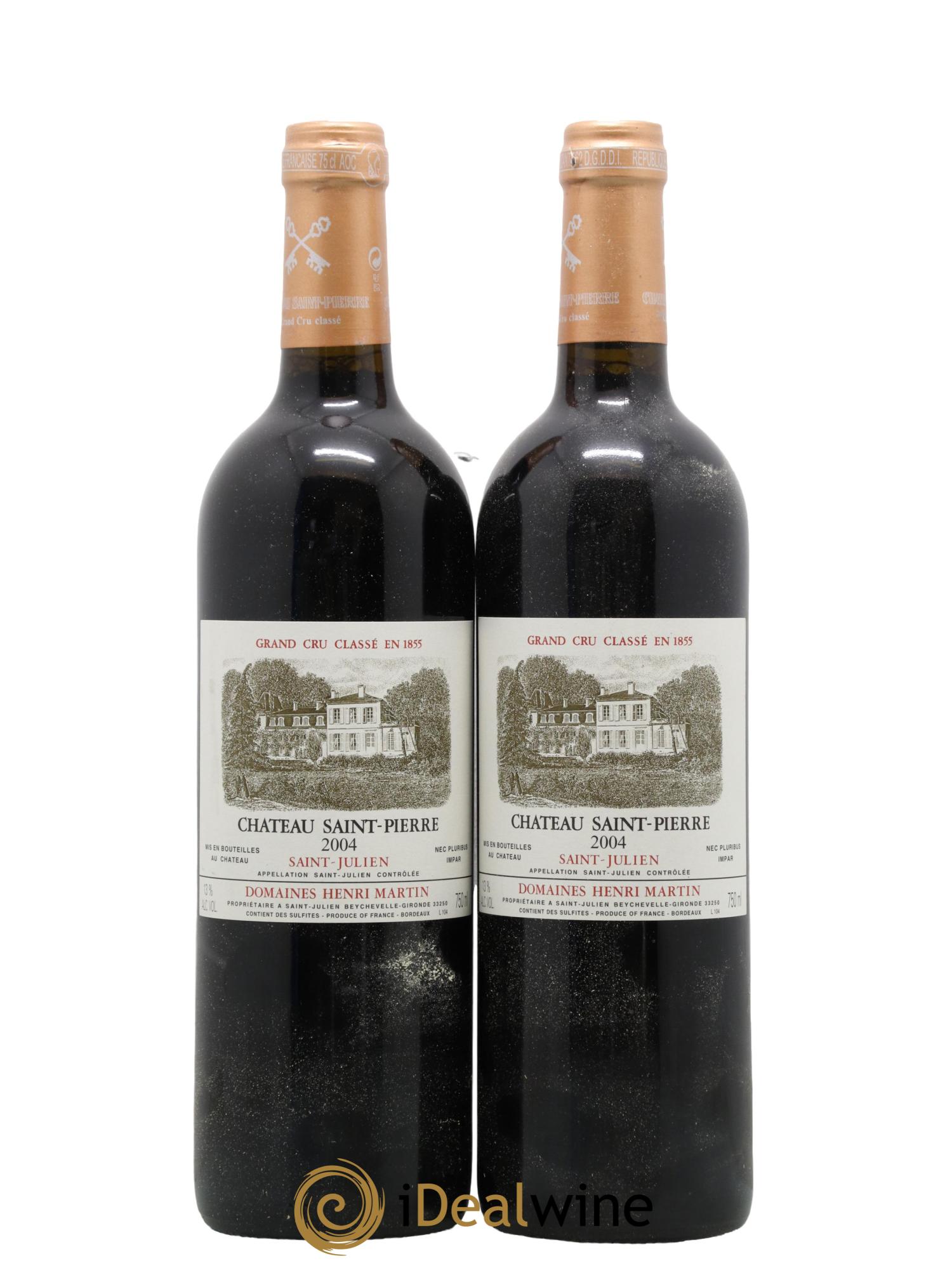Château Saint-Pierre 4ème Grand Cru Classé 2004 - Lot de 2 bouteilles - 0
