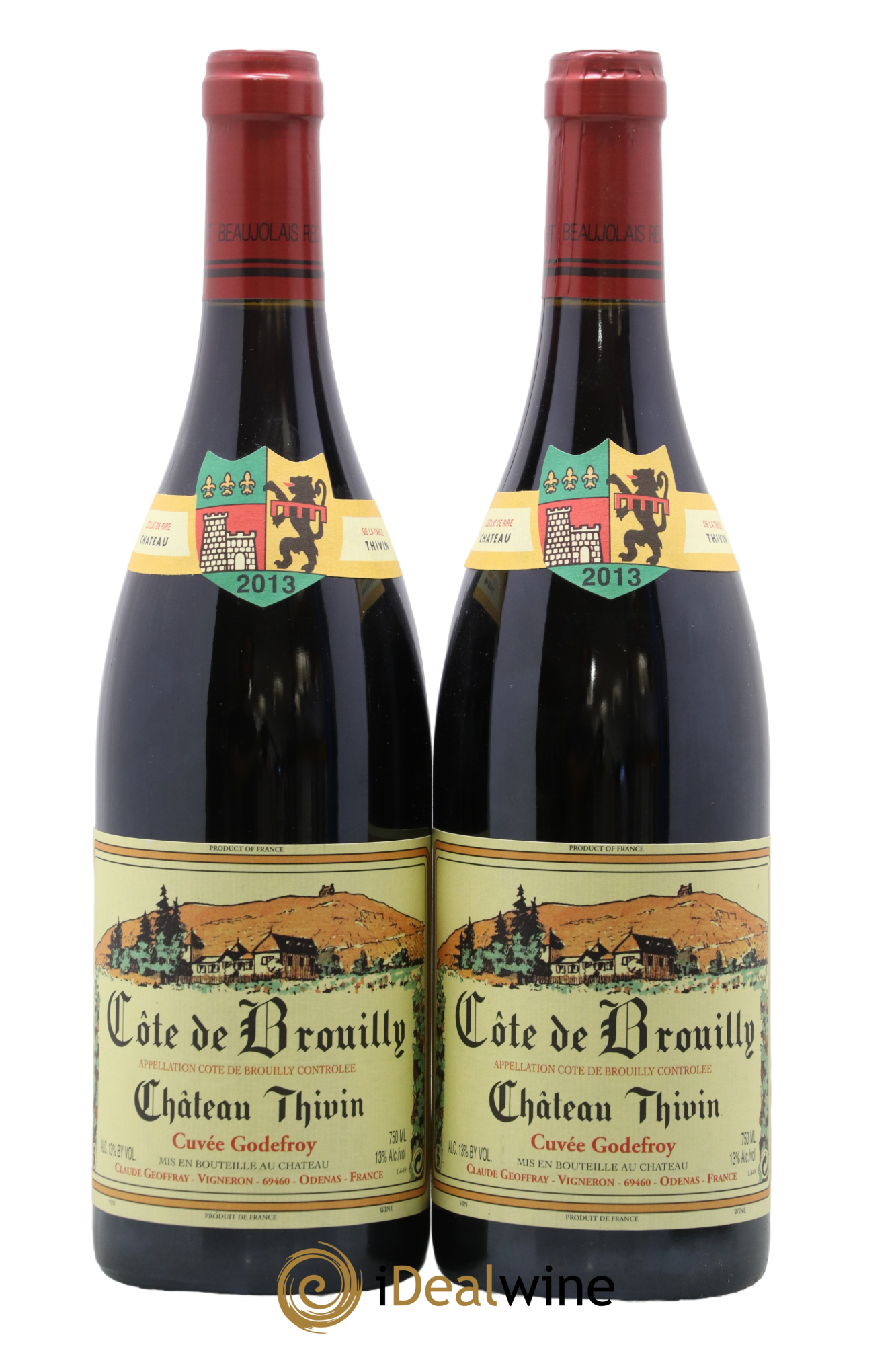 Côte de Brouilly Cuvée Godefroy Château Thivin 2013 - Lot of 2 bottles - 0