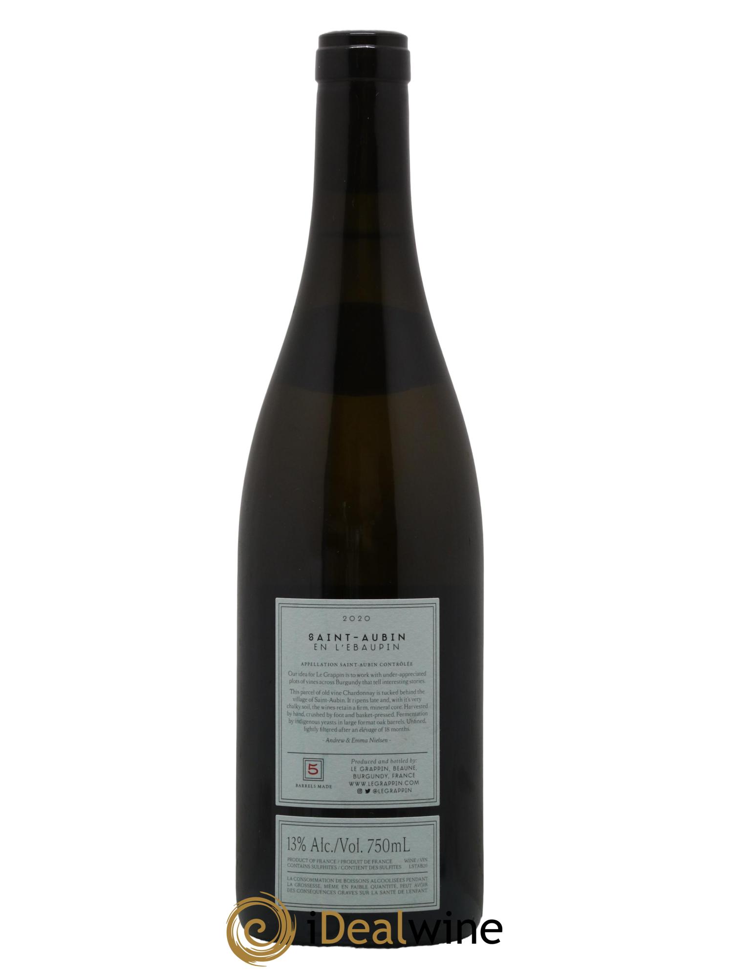 Saint-Aubin En L Ebaupin Le Grappin 2020 - Posten von 1 Flasche - 1