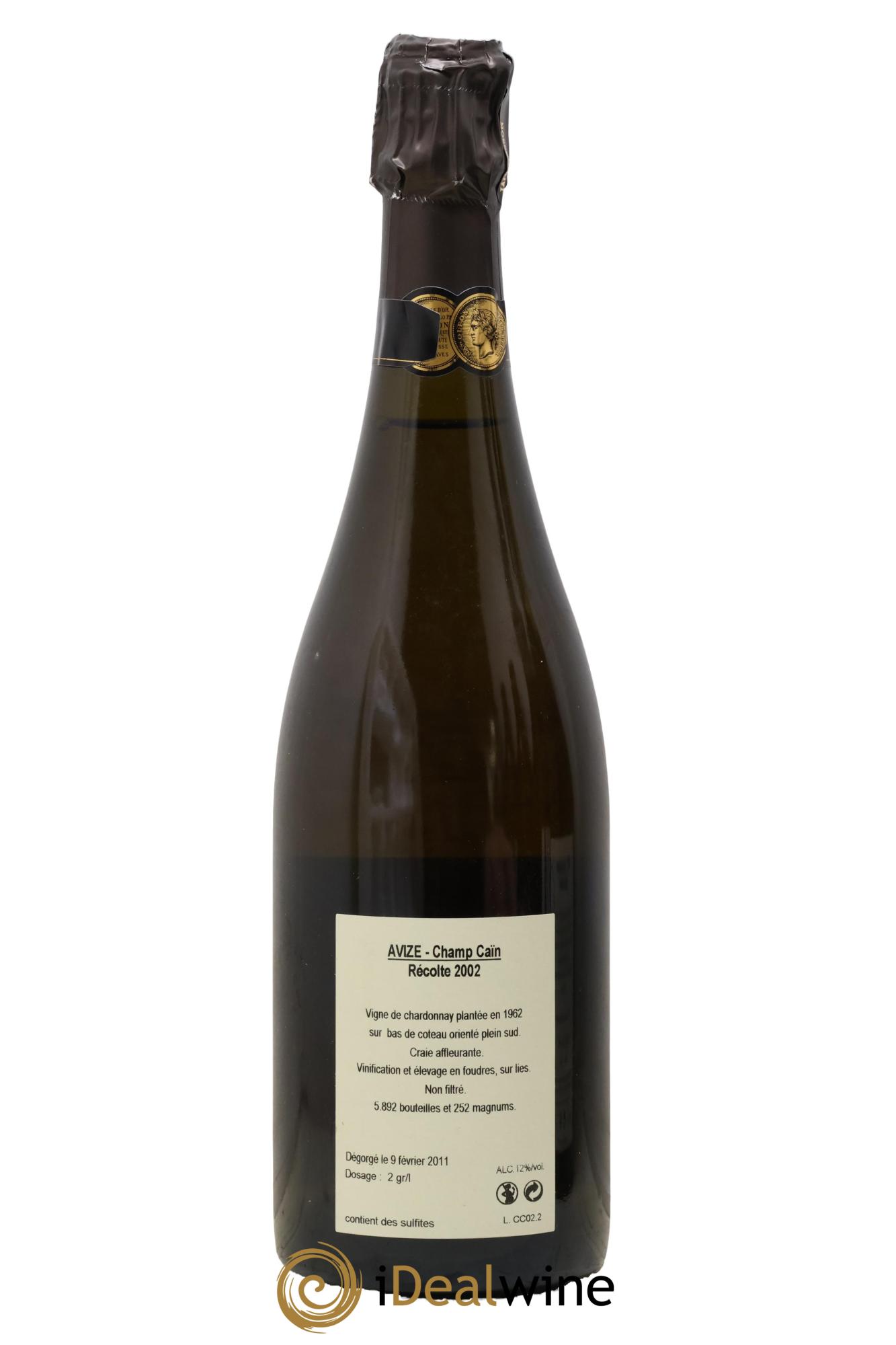 Avize Champ Caïn Extra-Brut Jacquesson 2002 - Lot de 1 bouteille - 1
