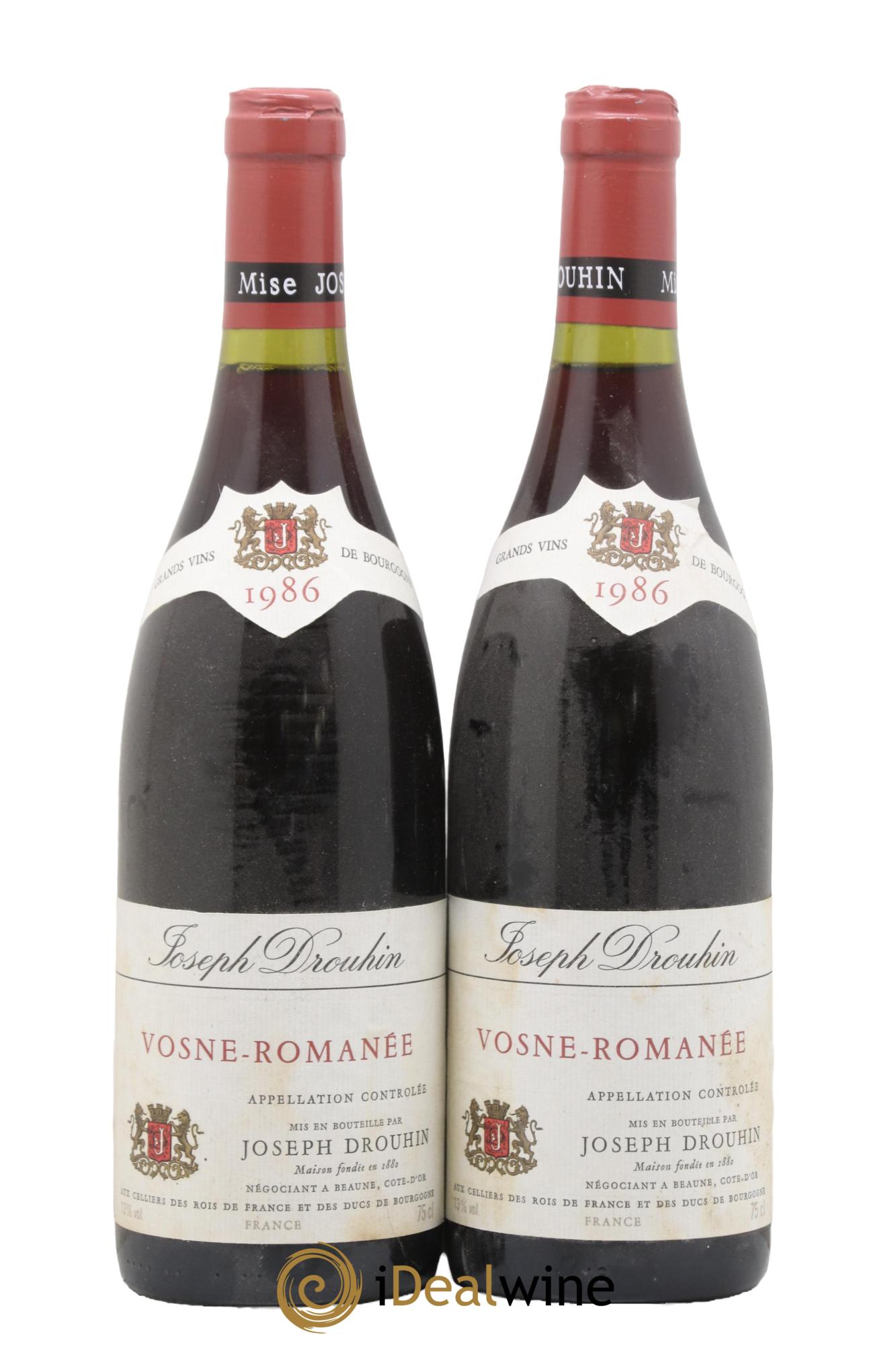 Vosne-Romanée Joseph Drouhin 1986 - Lot de 2 bouteilles - 0