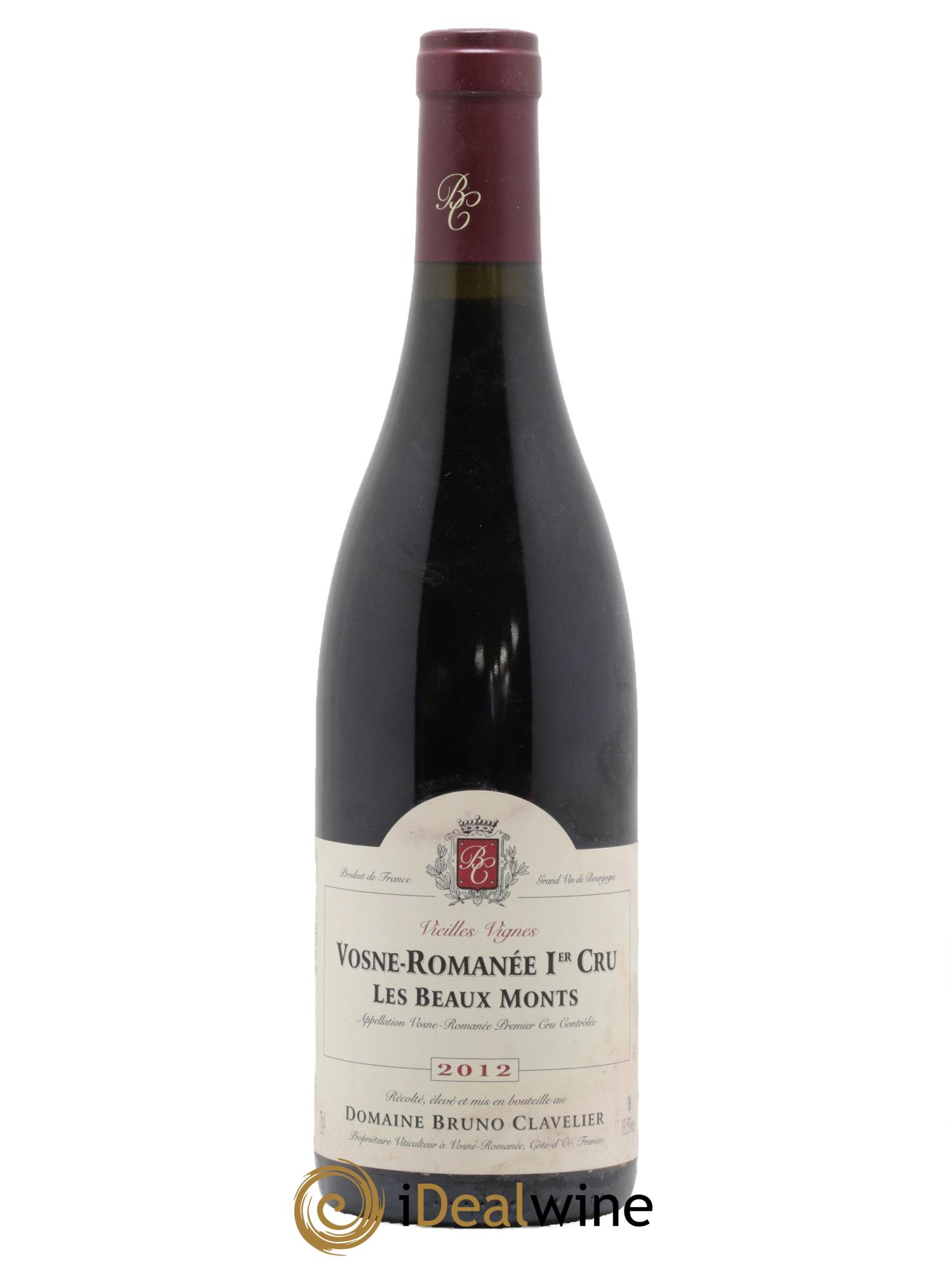 Vosne-Romanée 1er Cru Les Beaux Monts Vieilles vignes Bruno Clavelier 2012 - Lot de 1 bouteille - 0
