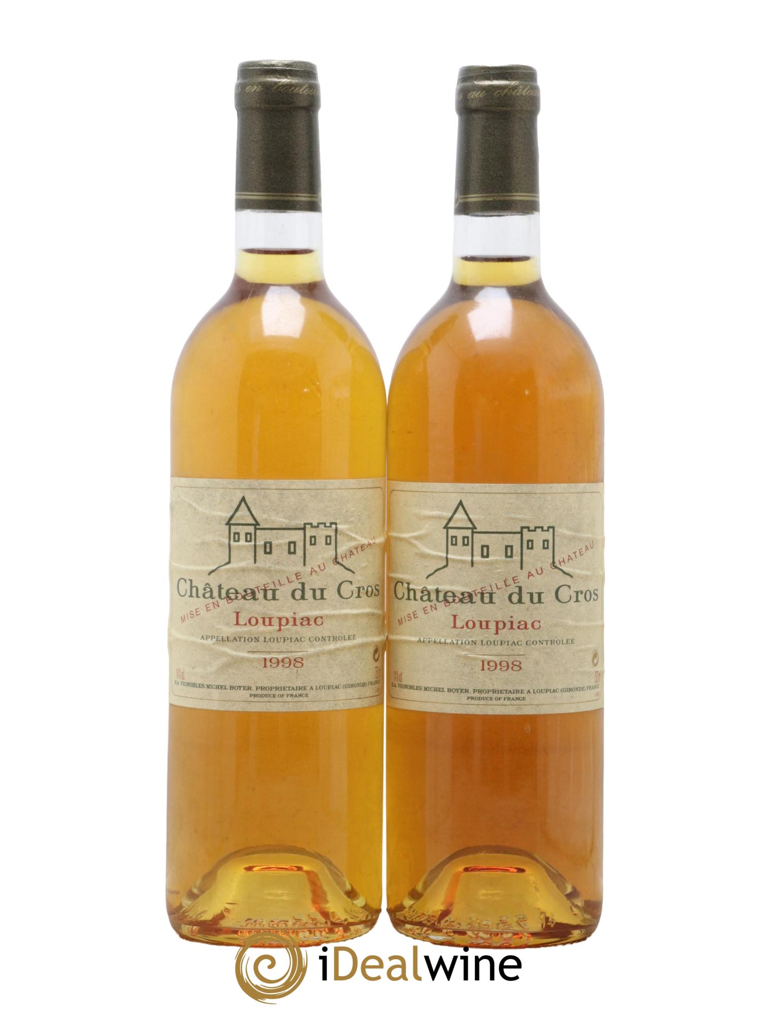 Loupiac Château du Cros 1998 - Lot de 2 bouteilles - 0