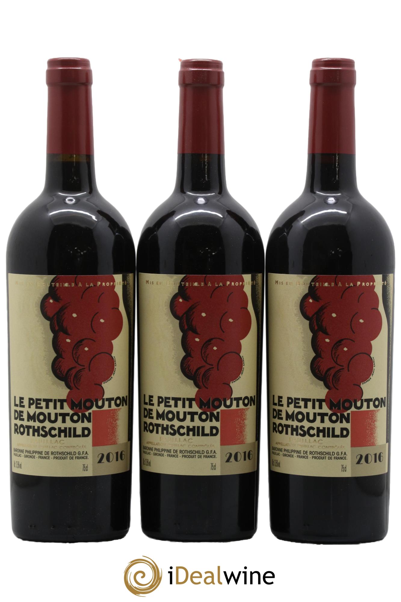 Petit Mouton Second Vin 2016 - Lot of 3 bottles - 0