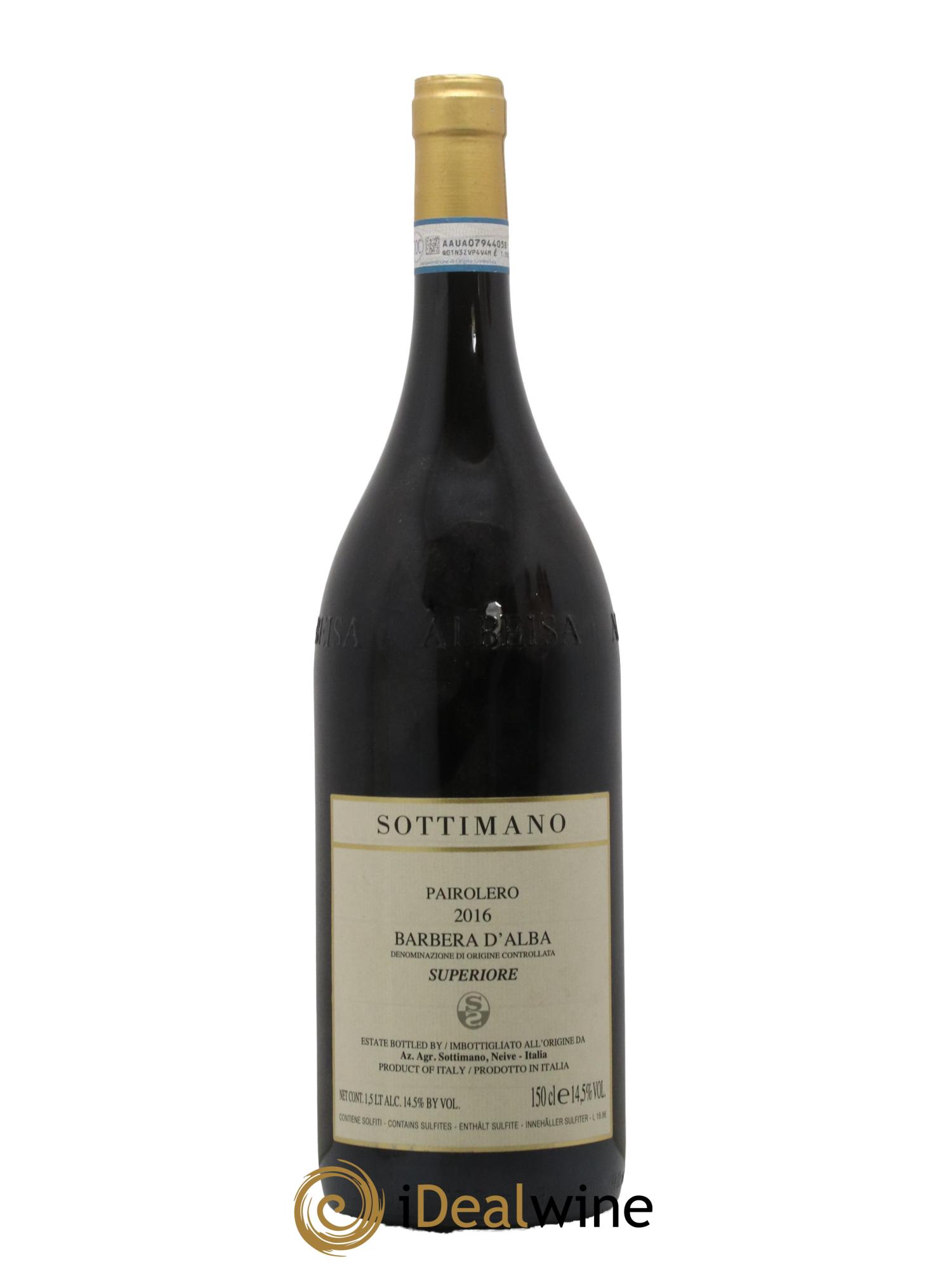 Barbera d'Alba Pairolero Sottimano Superiore 2016 - Lot de 1 magnum - 0
