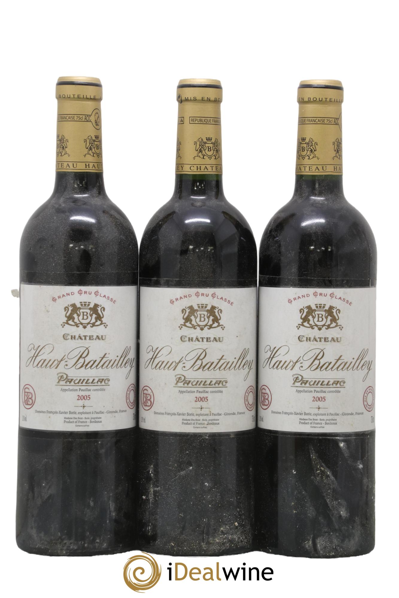 Château Haut Batailley 5ème Grand Cru Classé  2005 - Lot of 3 bottles - 0