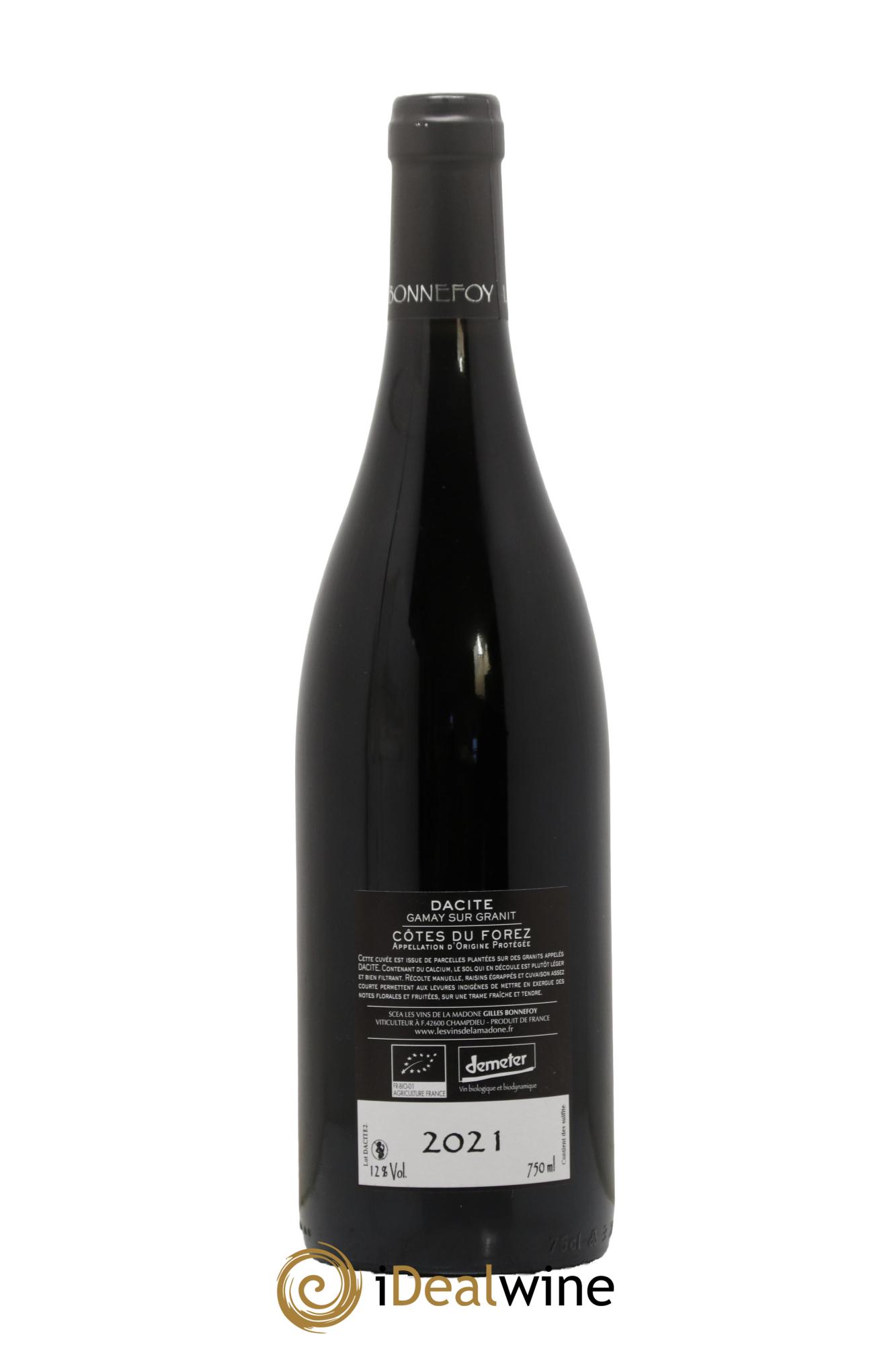 IGP Val de Loire Cotes Du Forez Les Vins de la Madonne Dacite Gilles Bonnefoy 2021 - Lot of 1 bottle - 1