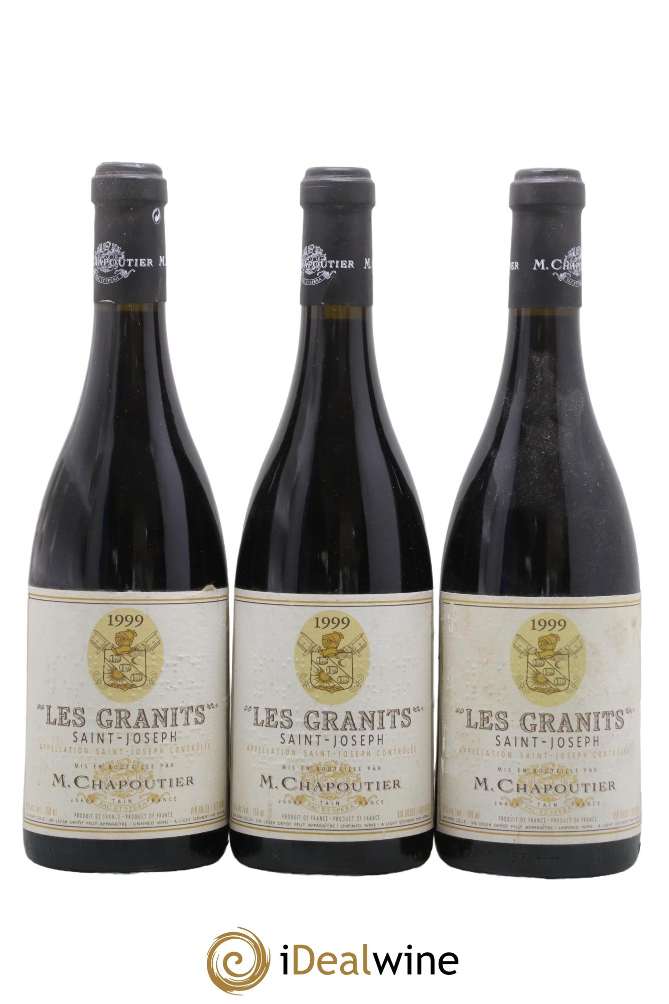 Saint-Joseph Les Granits Chapoutier 1999 - Lotto di 3 bottiglie - 0