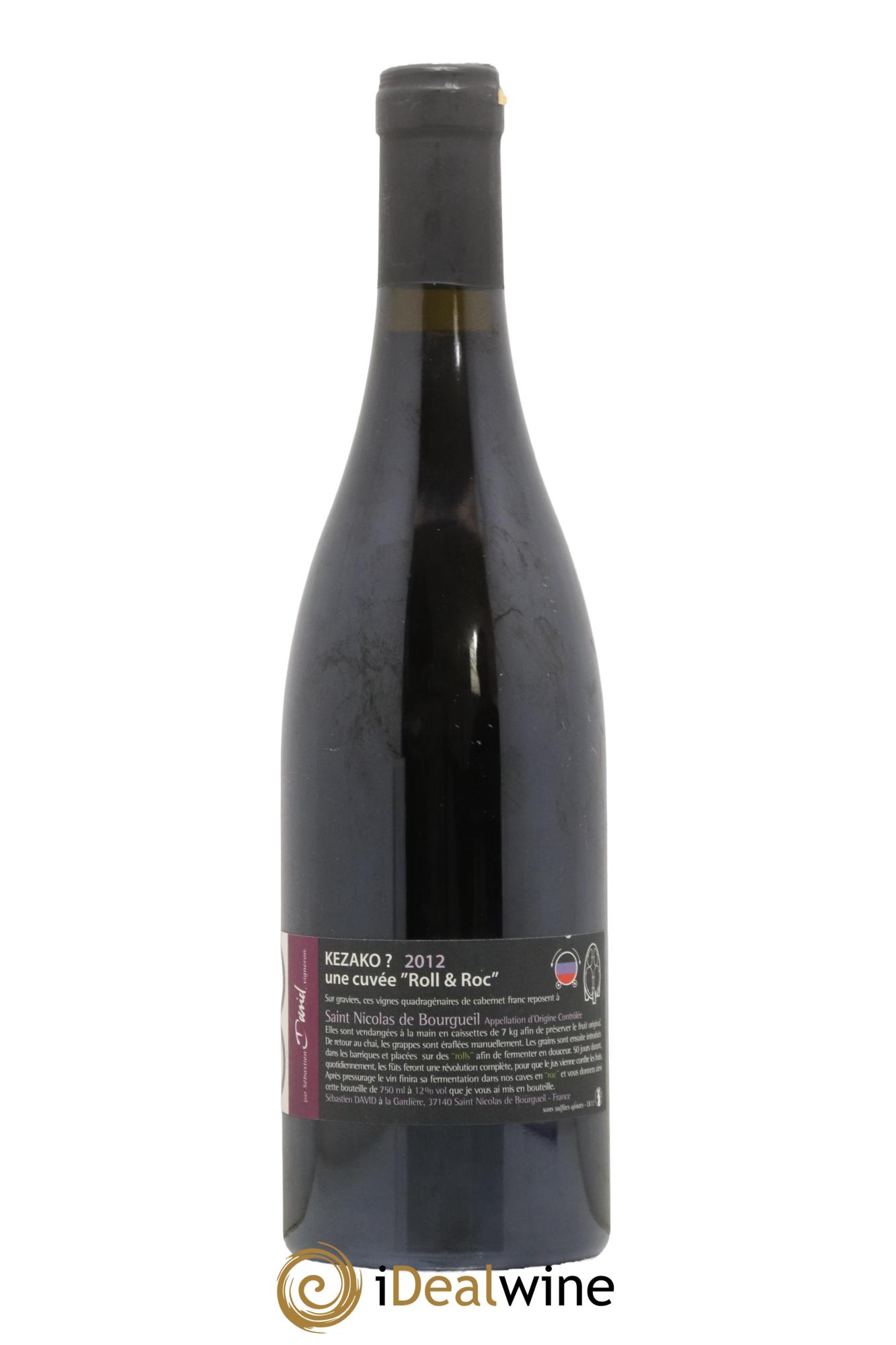 Saint-Nicolas de Bourgueil Kezako Domaine Sebastien David 2012 - Lot de 1 bouteille - 1