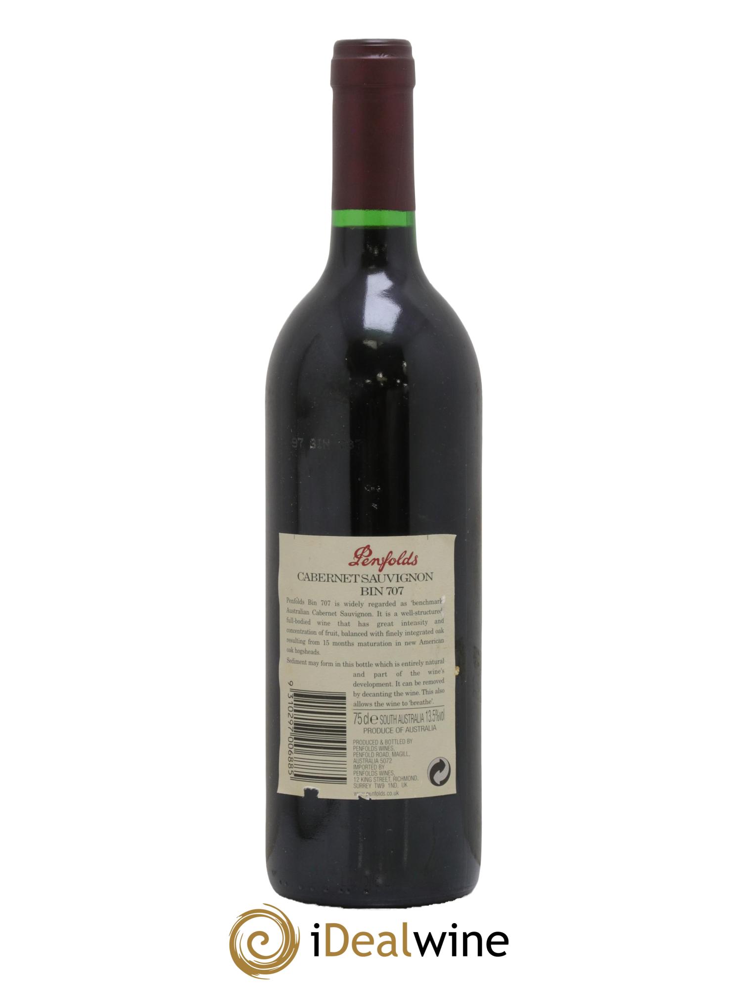 South Australia Penfolds Wines Bin 707 Cabernet Sauvignon 1997 - Lot of 1 bottle - 1