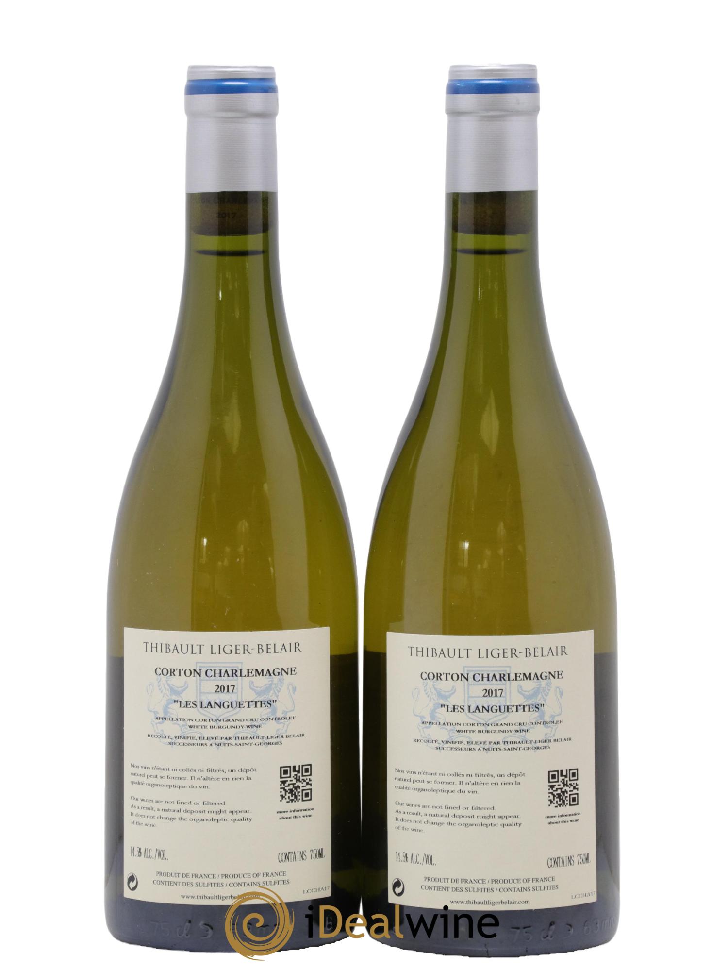 Corton Charlemagne Grand Cru Les Languettes Thibault Liger-Belair Successeurs 2017 - Lot de 2 bouteilles - 1