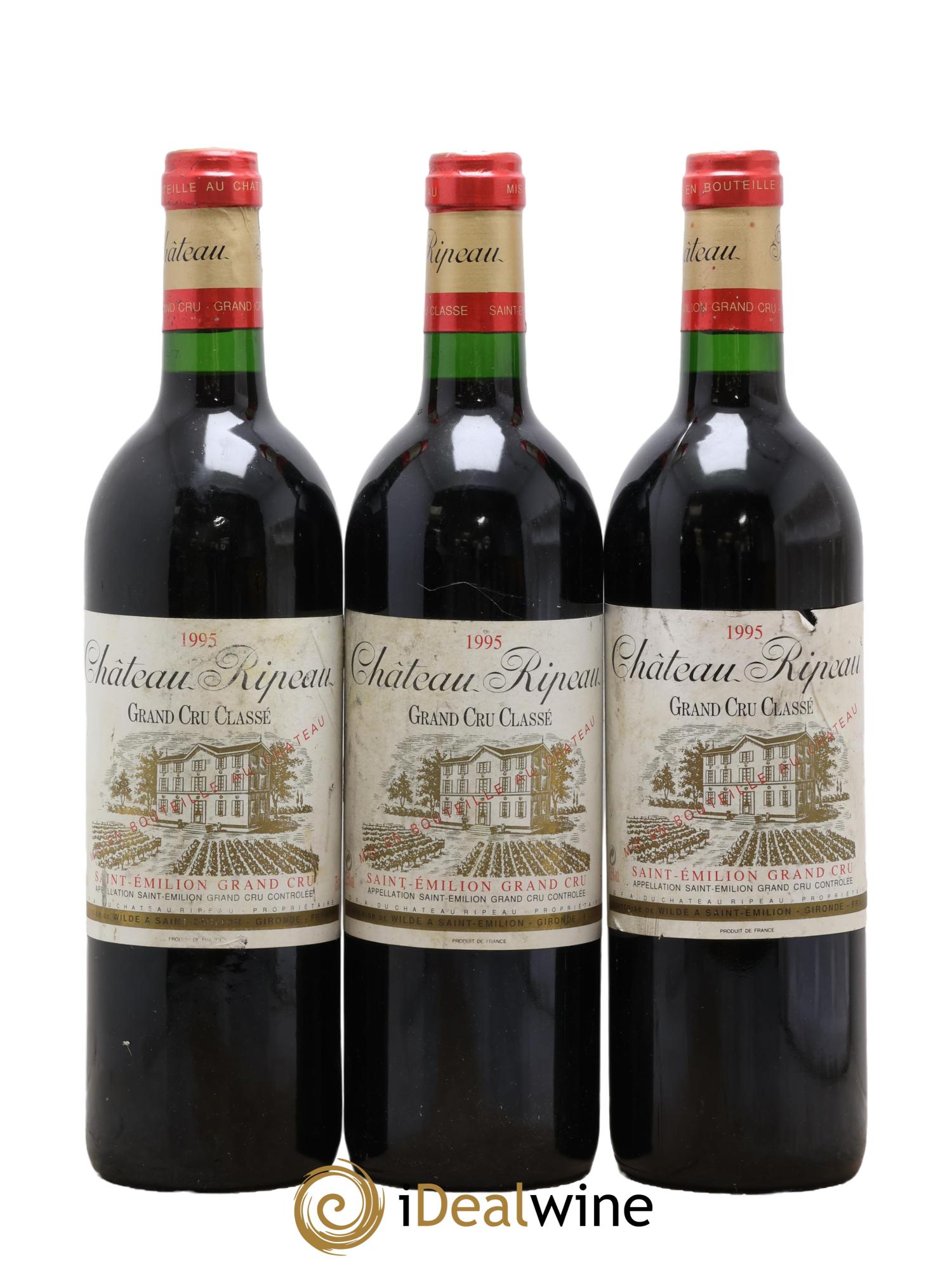Château Ripeau Grand Cru Classé 1995 - Lot of 3 bottles - 0