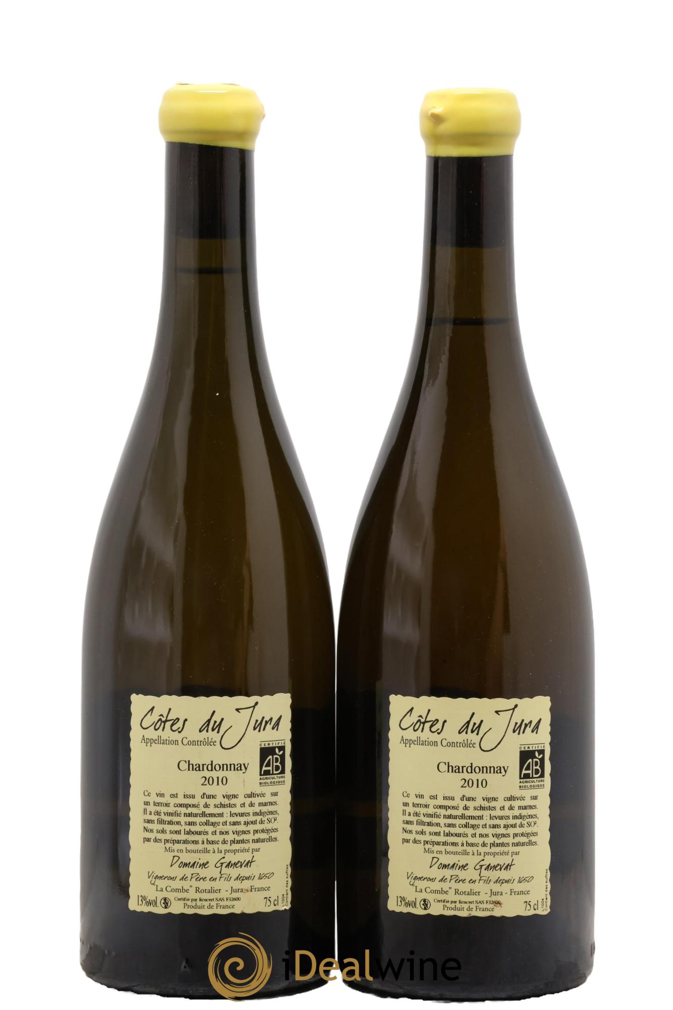 Côtes du Jura Chardonnay En Billat Jean-François Ganevat (Domaine) 2010 - Lot de 2 bouteilles - 1
