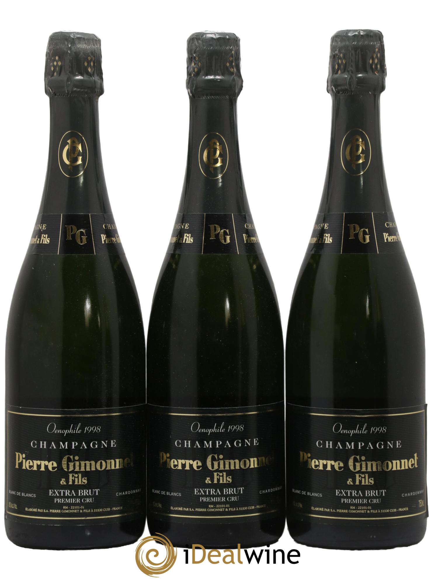 Oenophile Extra-Brut Pierre Gimonnet 1998 - Lot de 3 bouteilles - 0