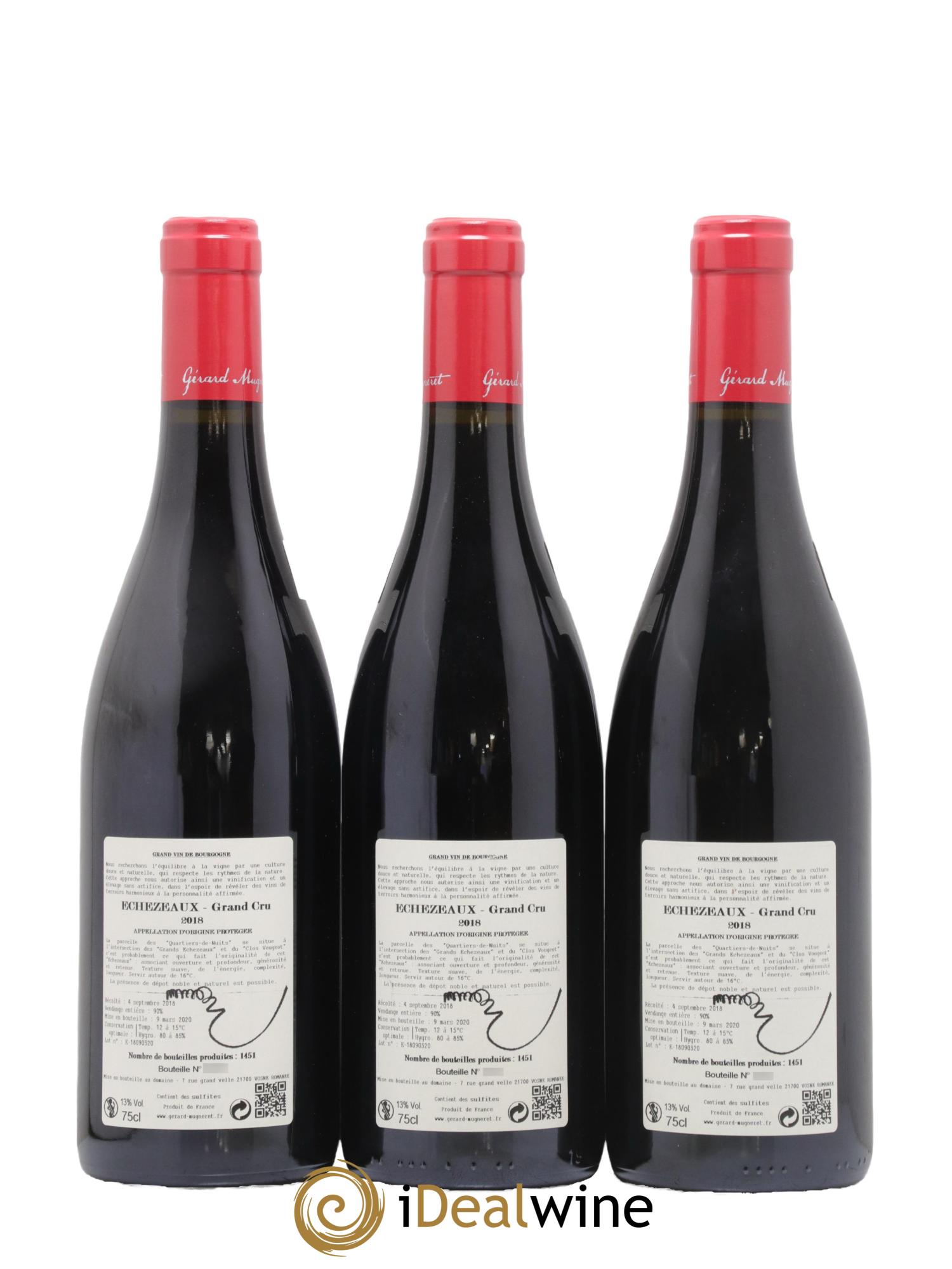 Echezeaux Grand Cru Gérard Mugneret  2018 - Lot of 3 bottles - 1