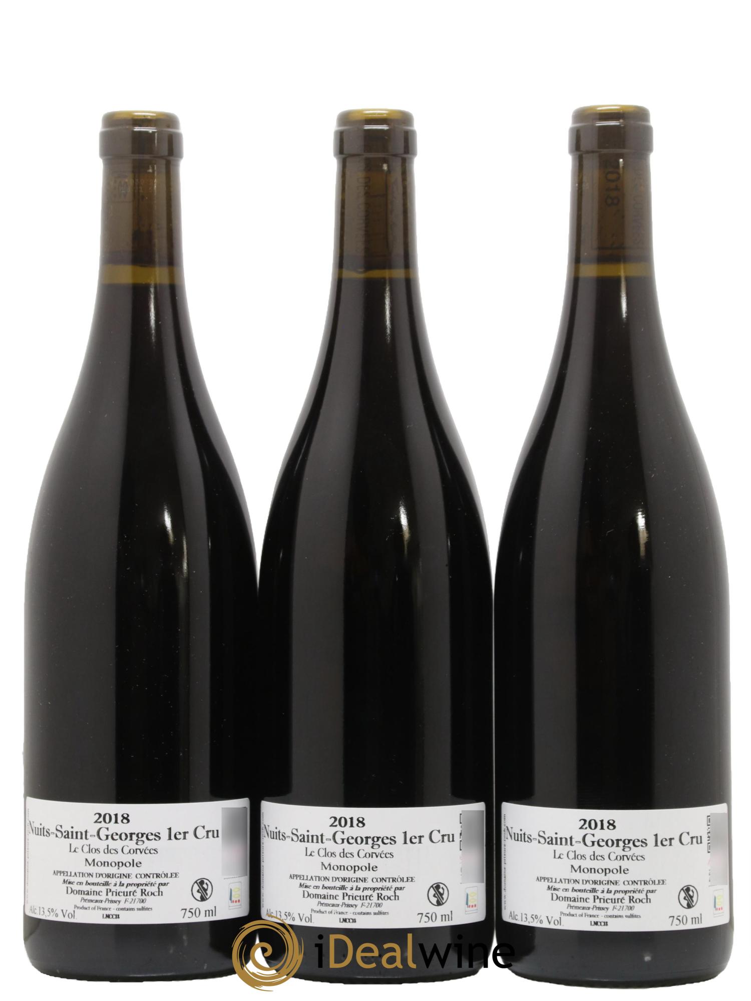 Nuits-Saint-Georges 1er Cru Le Clos des Corvées Prieuré Roch 2018 - Lot de 3 bouteilles - 1