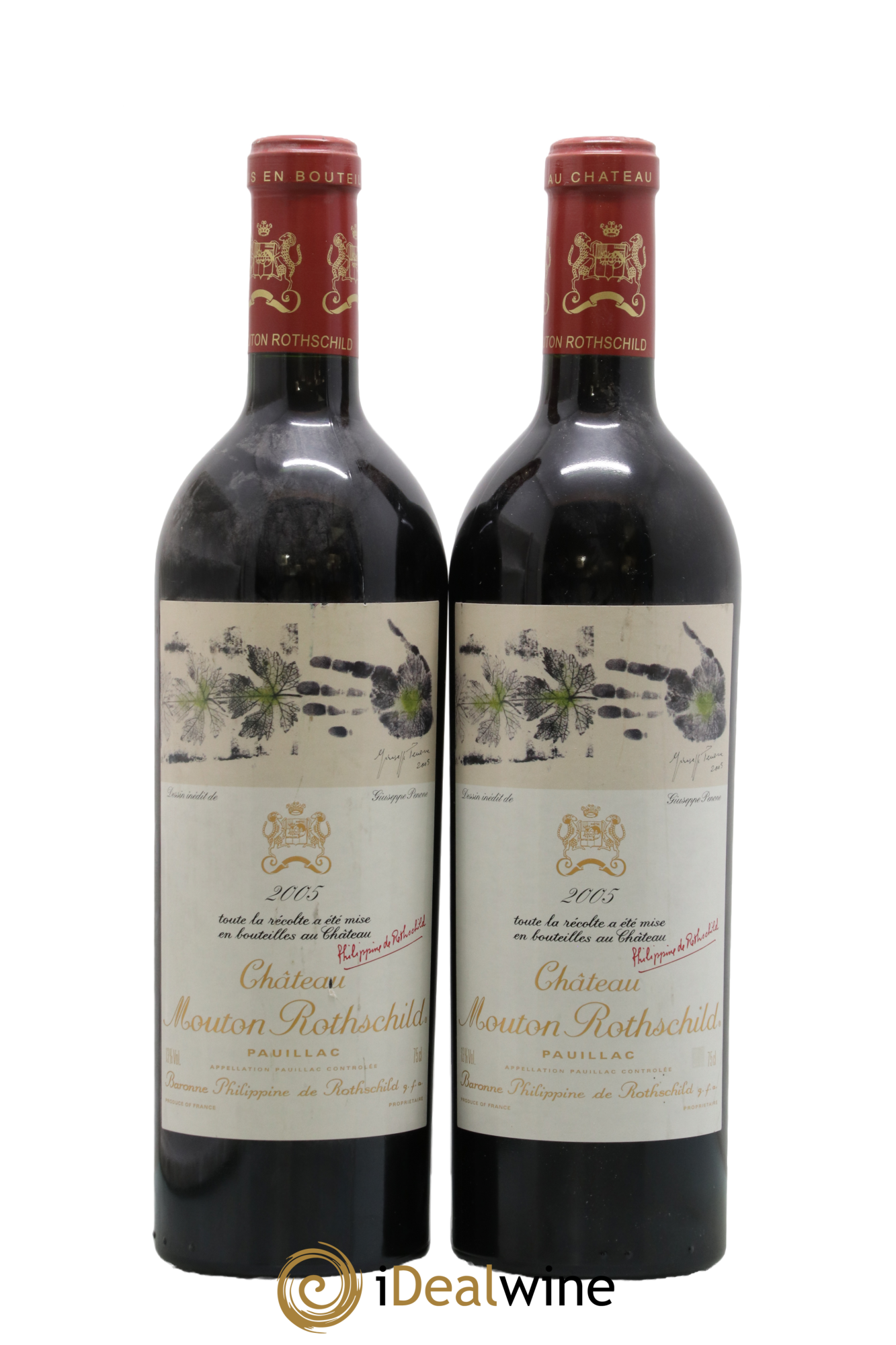 Château Mouton Rothschild 1er Grand Cru Classé 2005 - Lot de 2 bouteilles - 0